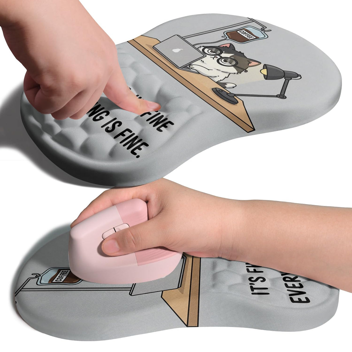 Armanza Ergonomic Joint Wrist Support Mouse Pad with Memory Foam Cushion Massage Bump, Carpal
