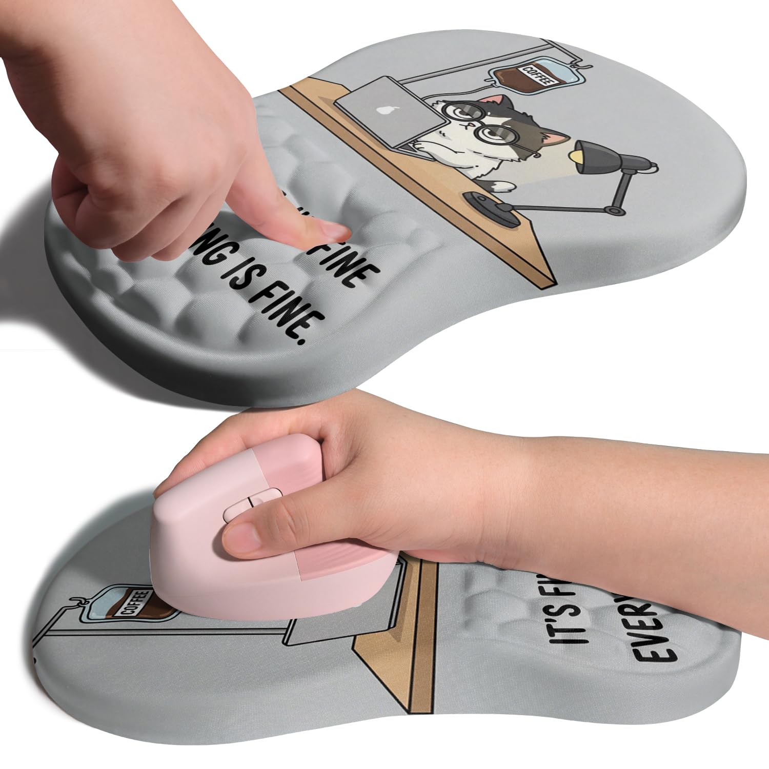 Armanza Ergonomic Joint Wrist Support Mouse Pad with Memory Foam Cushion Massage Bump, Carpal