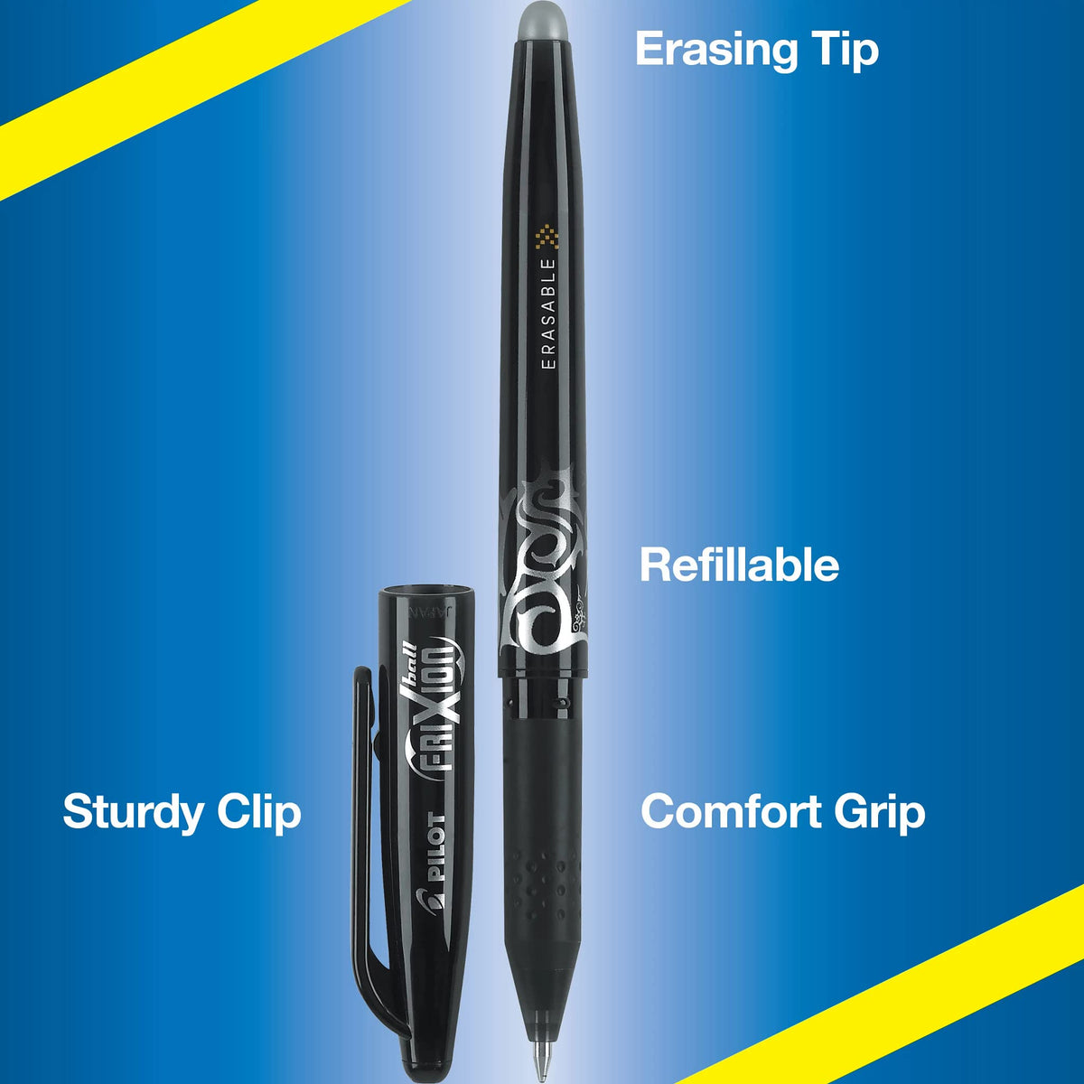 PILOT FriXion Ball Erasable & Refillable Gel Ink, Black Ink, 12-Pack