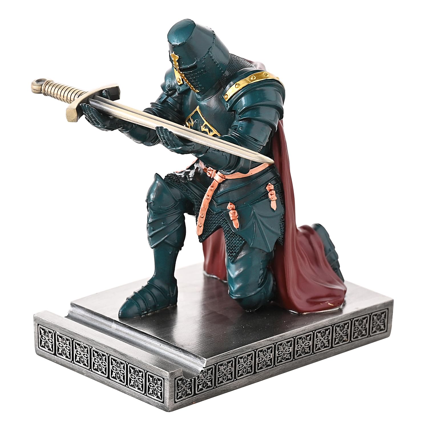 Medieval Templar Vanguard Officer Knight Pen Holder Desk Organizers Green
