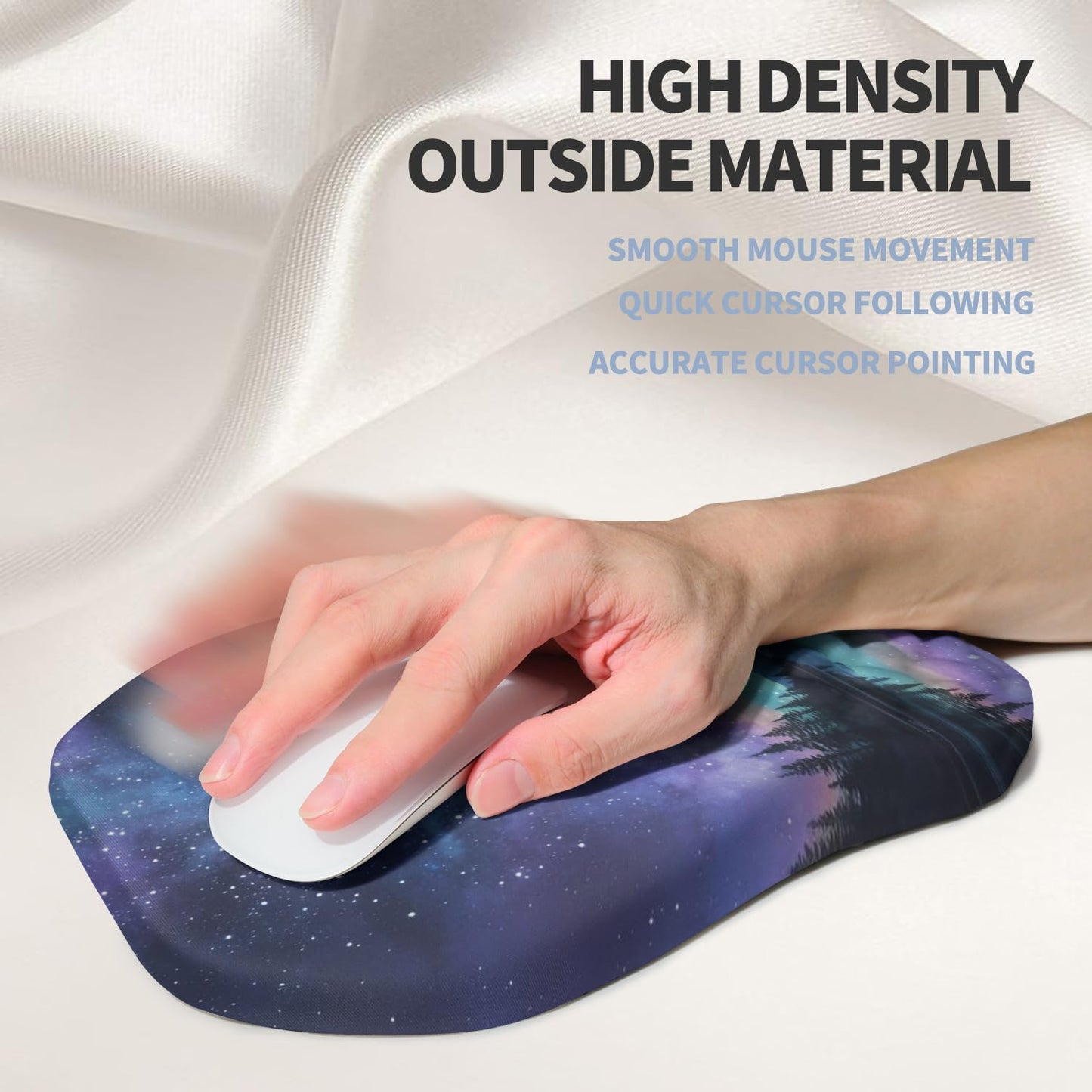 Gleamtide Ergonomic Raised Mouse Pad Wrist Support with Bilateral Slope Memory Foam Mousepad for