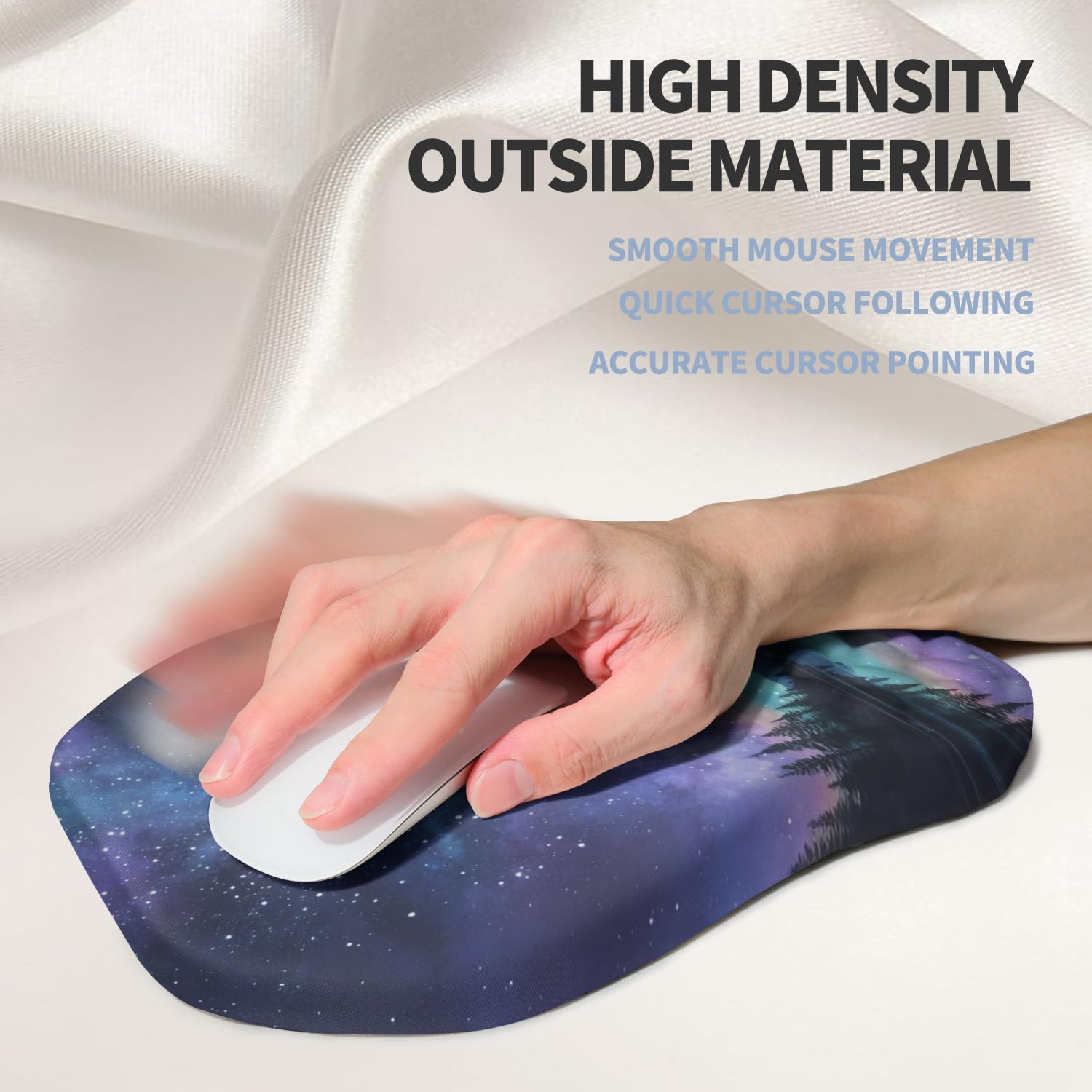 Gleamtide Ergonomic Raised Mouse Pad Wrist Support with Bilateral Slope Memory Foam Mousepad for
