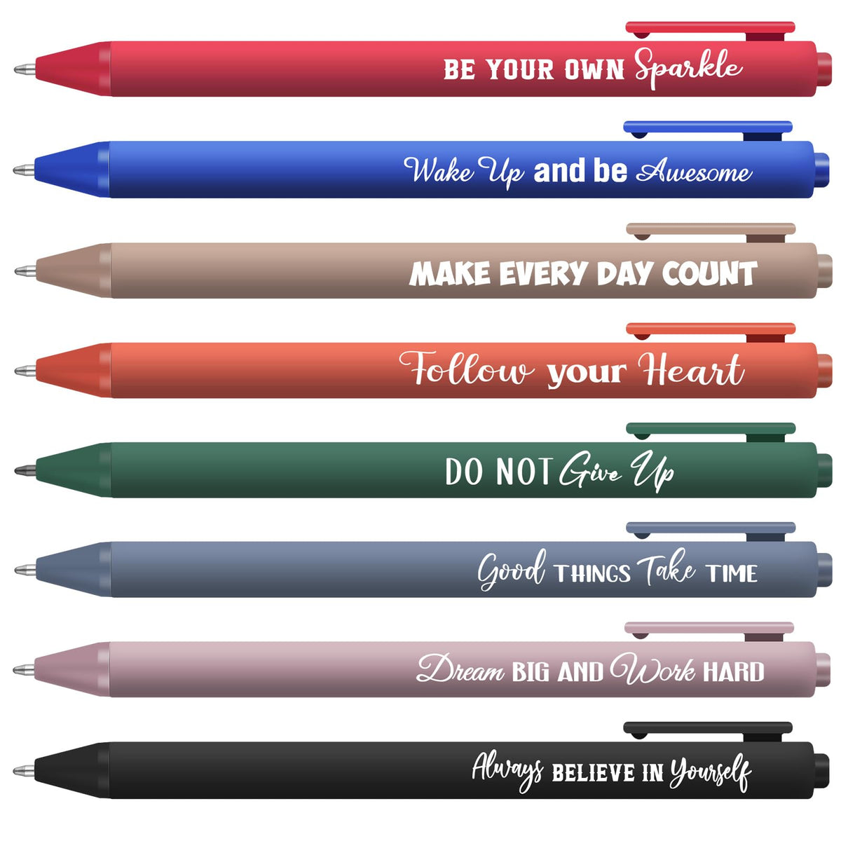 Sayglossy 80 Pcs Motivational Pens Christian Ballpoint Pens Inspirational Quotes Writing Tool Small