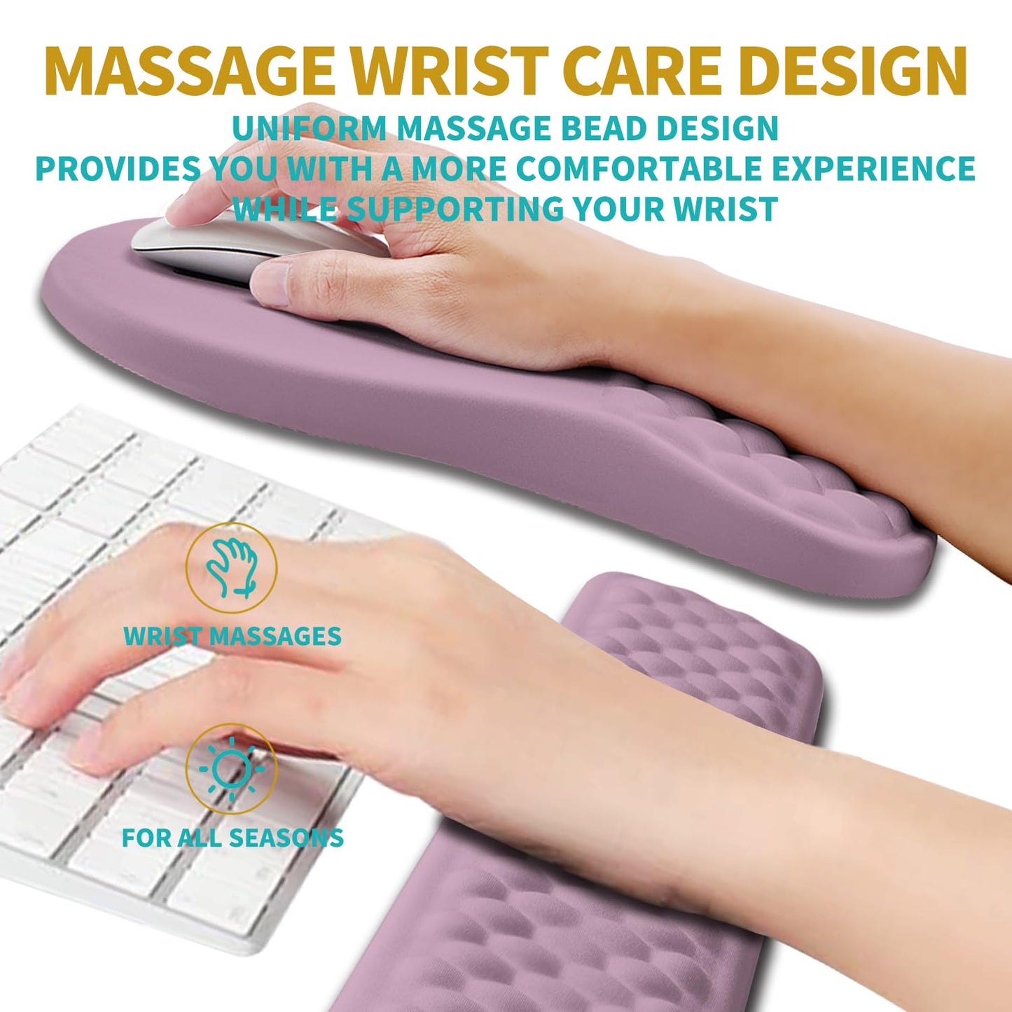 Hokafenle 2 in 1 Ergonomic Mouse Pad Wrist Support & Wrist Rest for Computer Keyboard Set, with