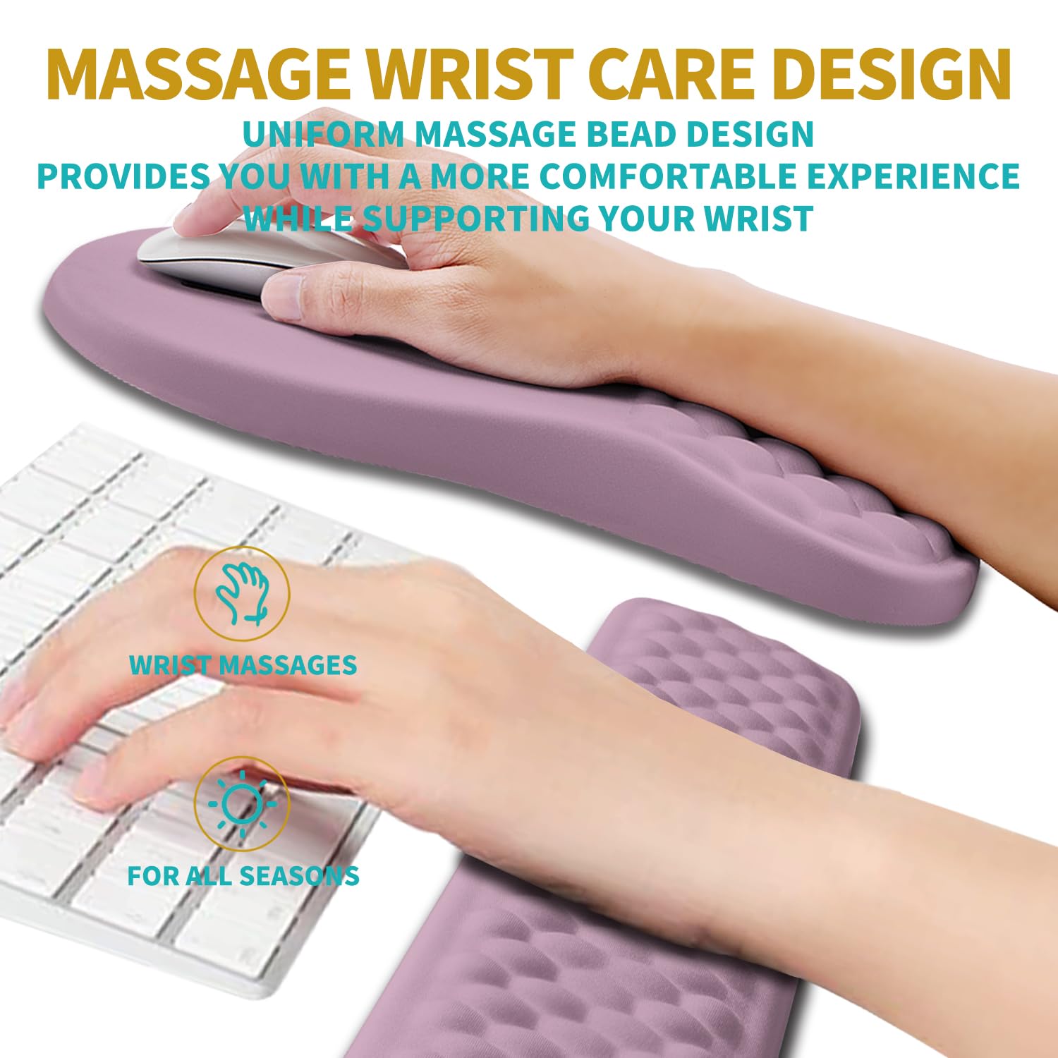 Hokafenle 2 in 1 Ergonomic Mouse Pad Wrist Support & Wrist Rest for Computer Keyboard Set, with