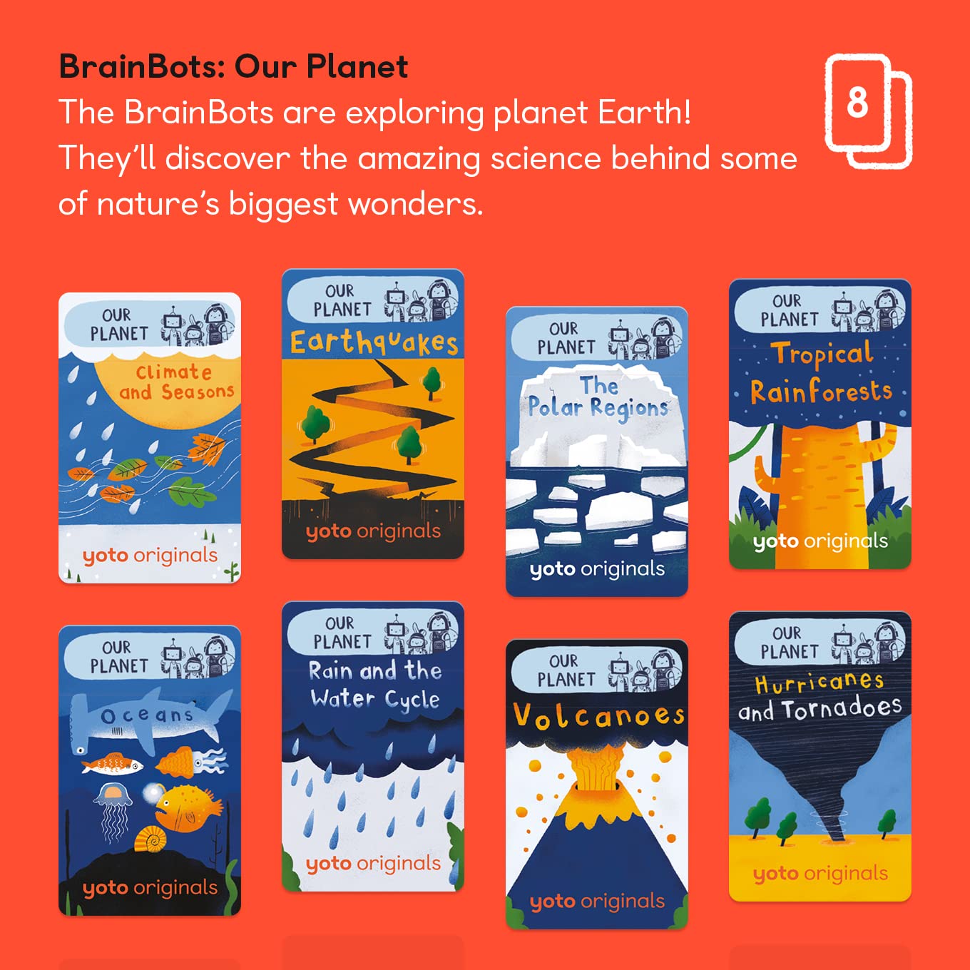 YOTO BrainBots: Our Planet - 8 Kids Educational Audio Cards, Ages 6+