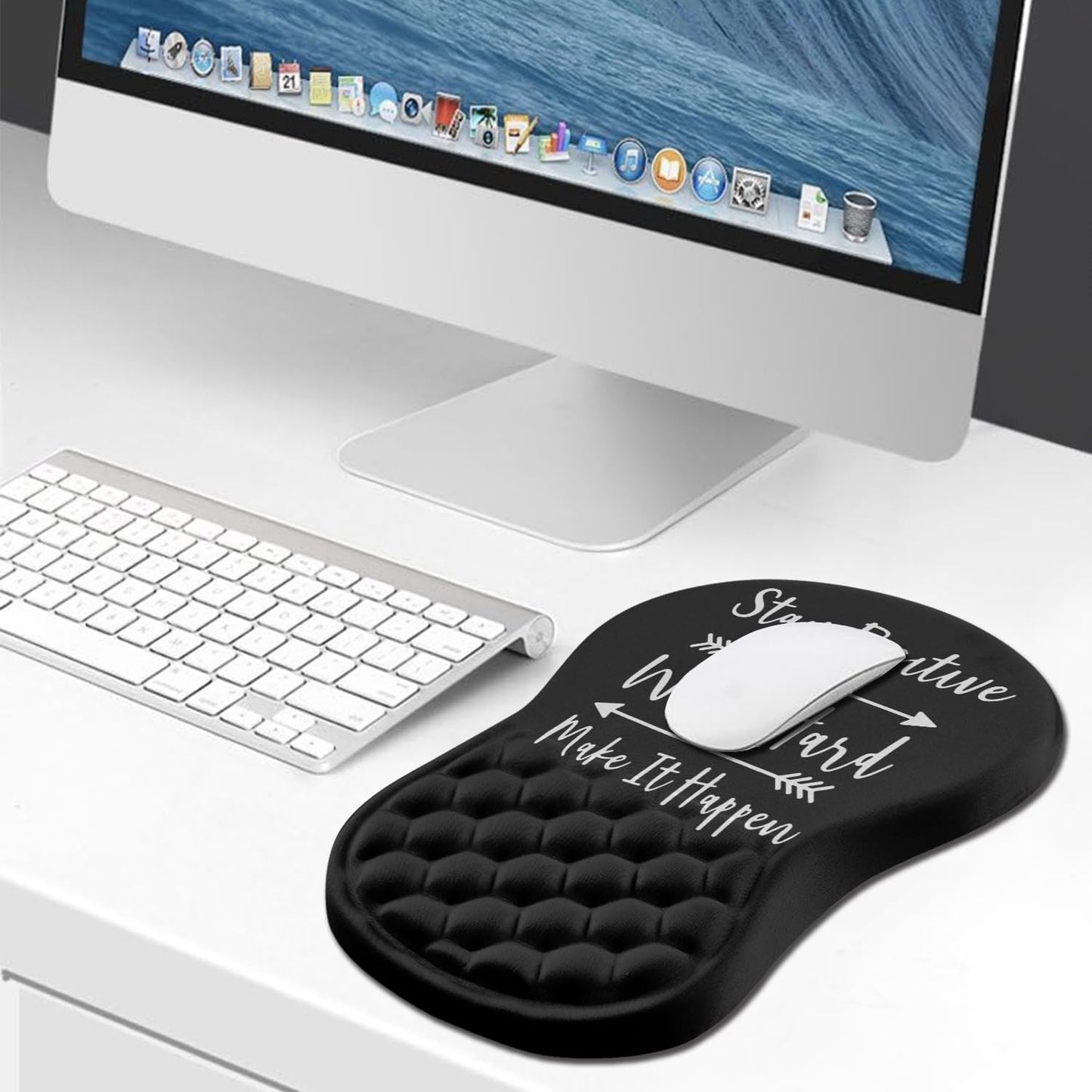 Hokafenle Ergonomic Mouse Pad Wrist Support, Wrist Rest Mousepad for Carpal Tunnel Pain Relief with