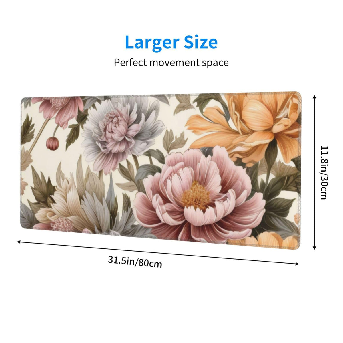 Gaming Mouse Pad, Large Non-Slip Rubber Base Mousepad, Keyboard Mouse Mat, Desk Pad with Stitched