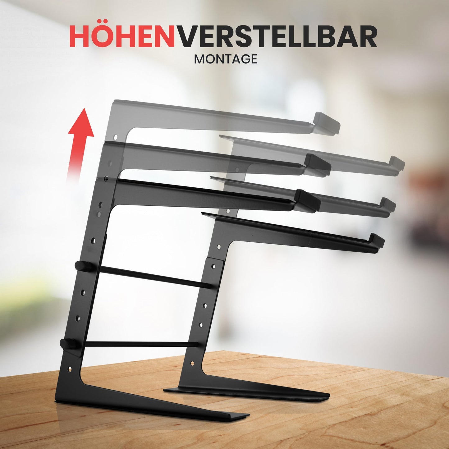 Pyle Portable Adjustable Laptop Stand - 6.3 to 10.9 Inch Anti-Slip Standing Table Monitor or