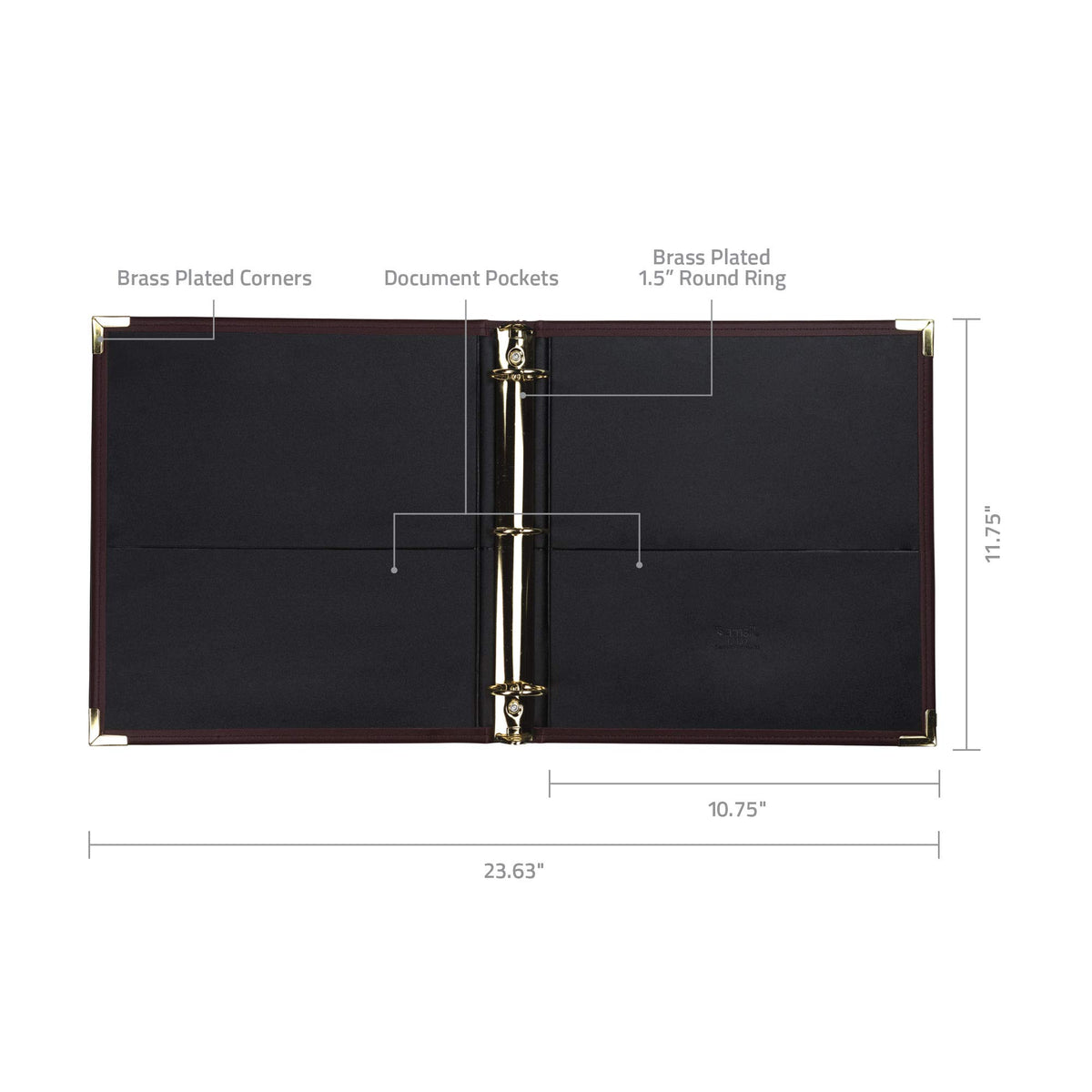 Samsill Classic Collection Leather 3 Ring Binder, Executive Presentation Portfolio, 1.5 Inch (Holds