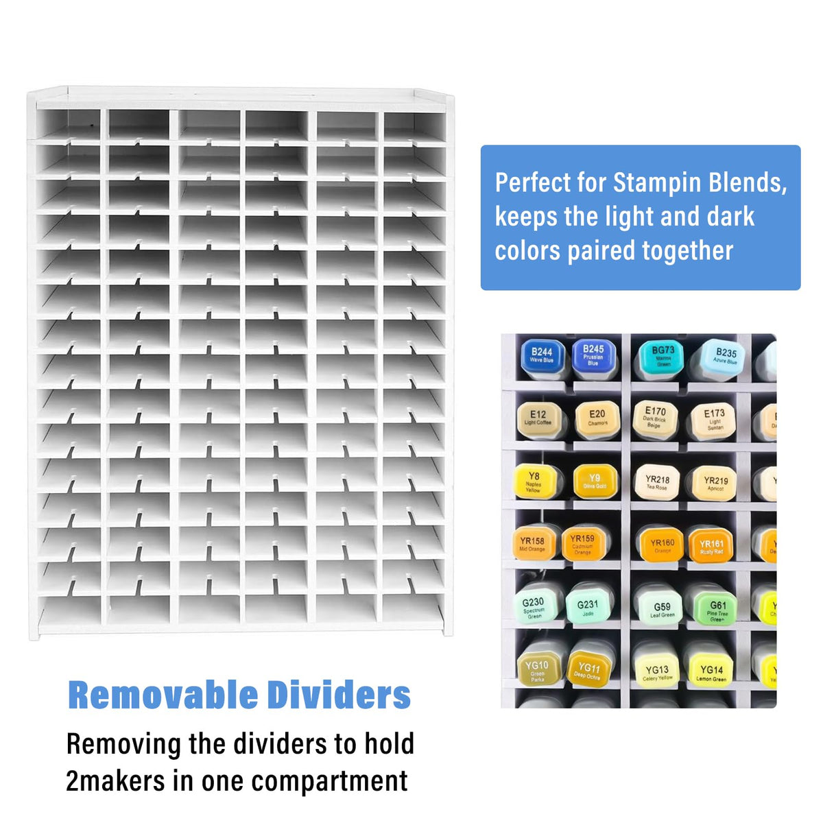 Marker Organizer,180 Slots Marker Holder Organizer with Removable Divider