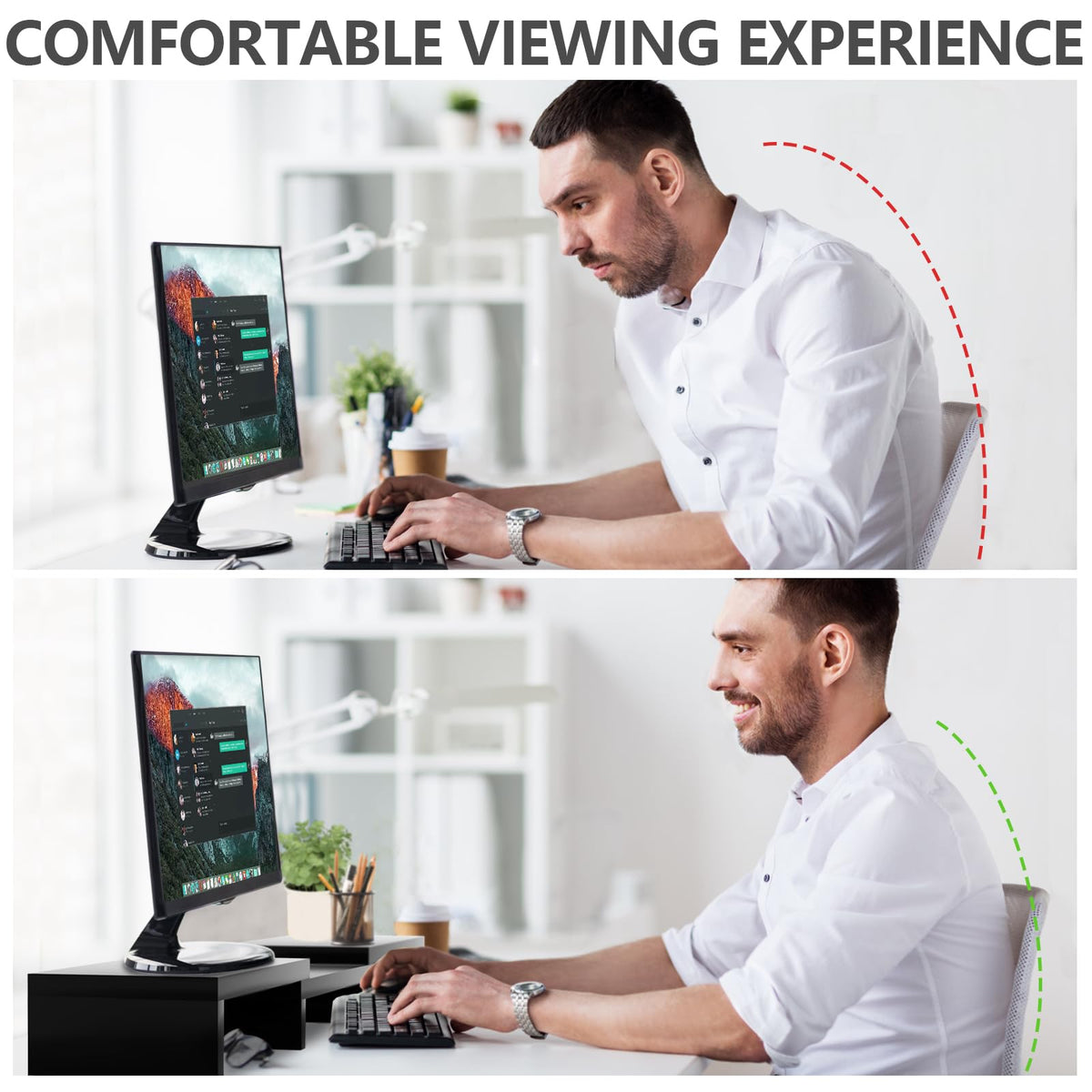 TAVR Monitor Stand Riser, Office Desktop Organizer Stand for 2 Monitors