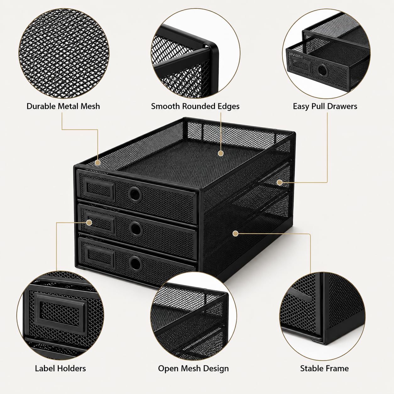 EXERZ Paper Sorter 3 Tier Drawers A4 / Multifunctional Desk Organiser/Letter Tray - Documents