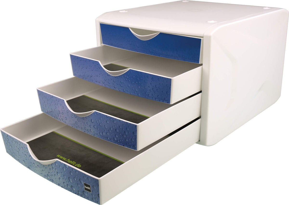 Helit, the “Chameleon” drawer box white/blue