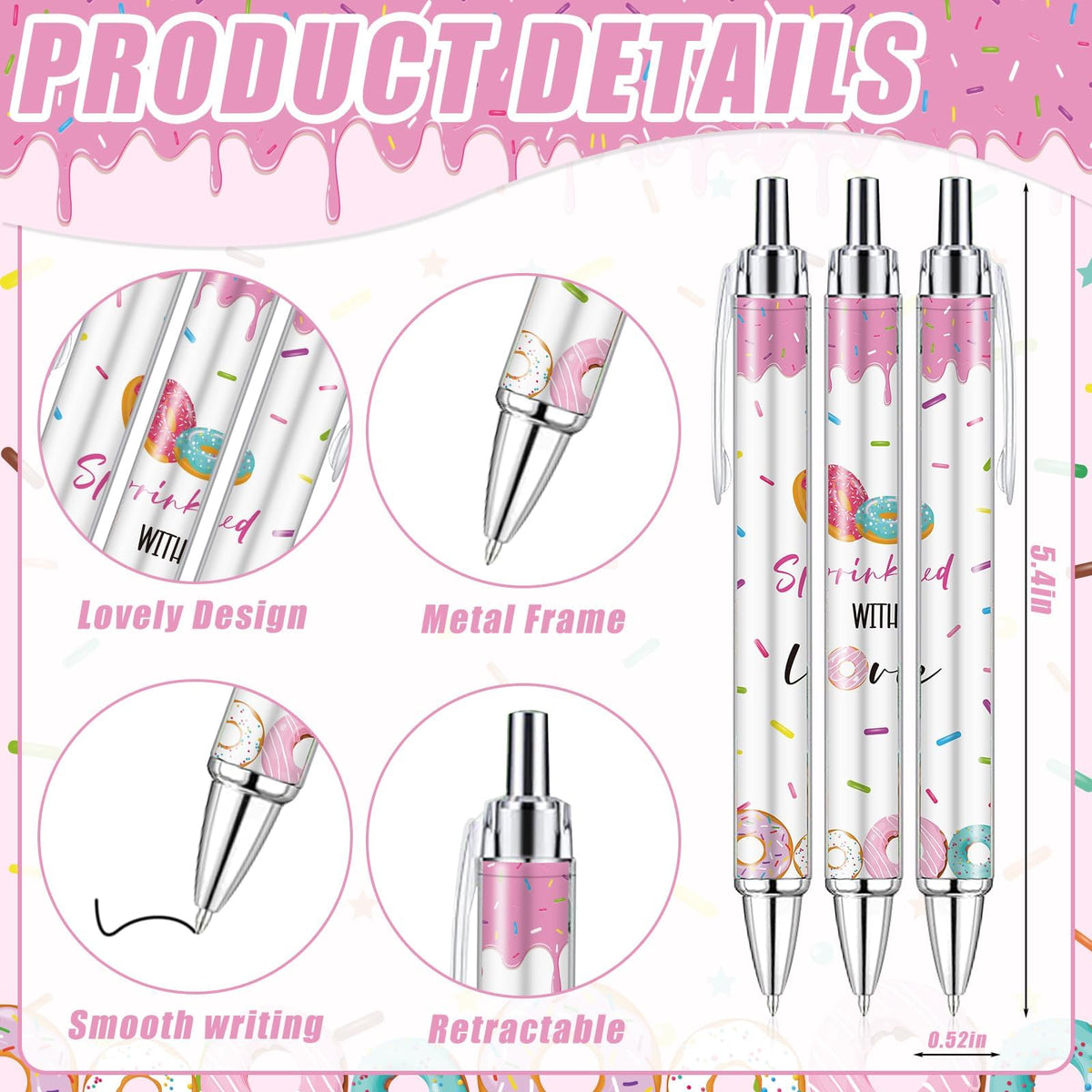 EYNDYN 145 Pieces Donut Baby Shower Favors for Guest Sprinkled with Love Ballpoint Pens and
