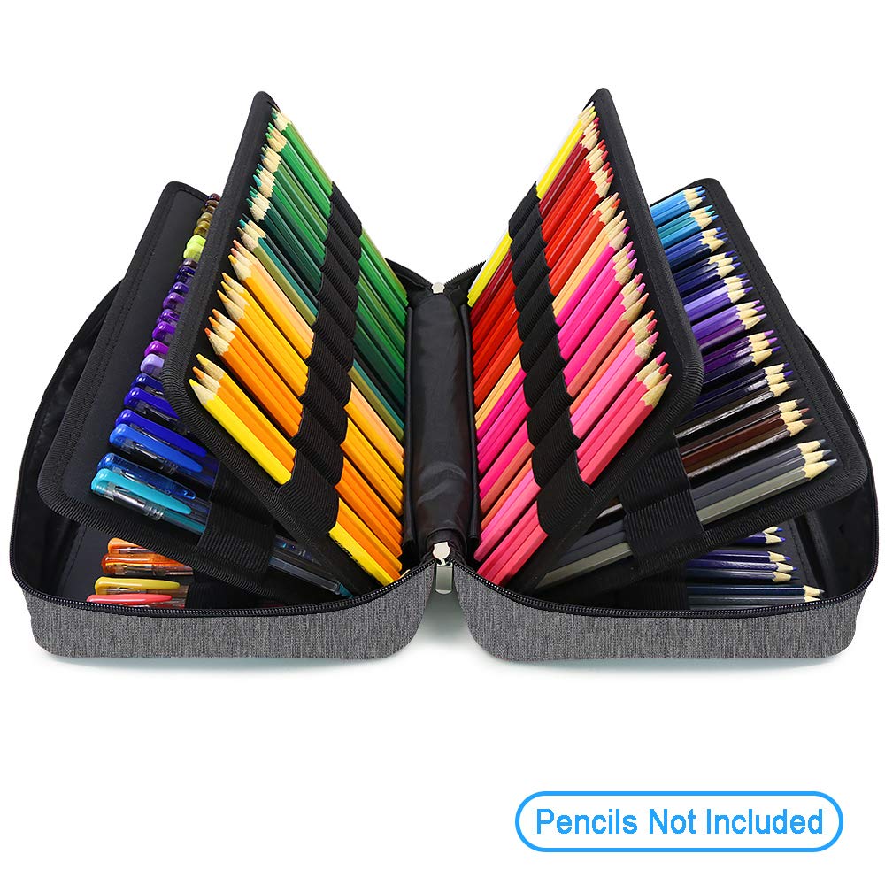 YOUSHARES Big Capacity Colored Pencil Case - 300 Slots large Pen Case Organizer with Multilayer