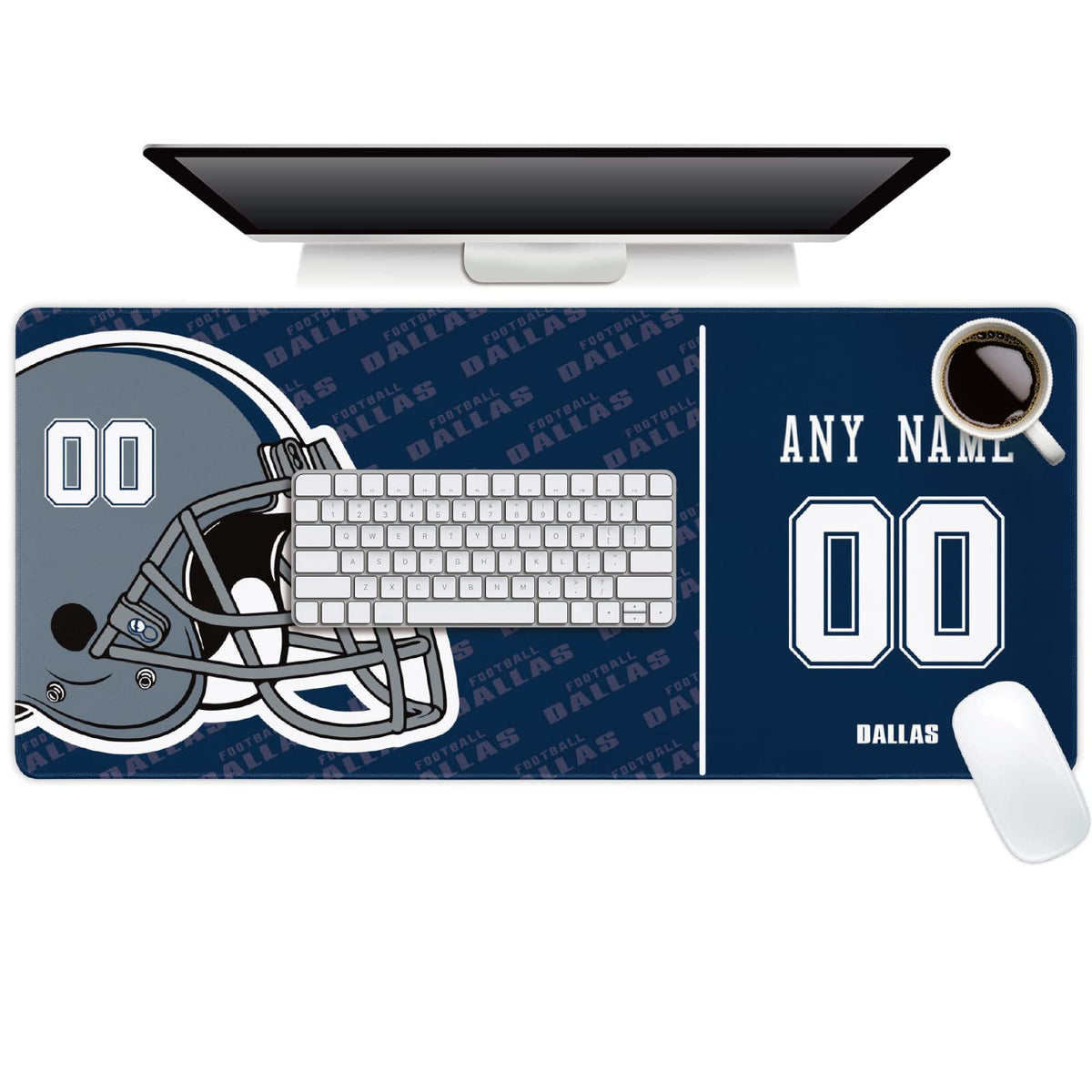 Dallas Mouse Pad Custom Any Name and Number Desk Pad for Men Women Youth Gifts