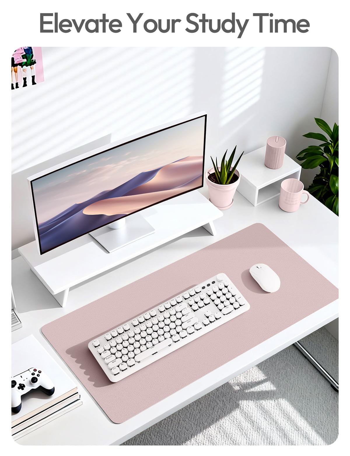 YSAGi Leather Desk Pad Protector, Office Desk Mat, Large Mouse Pad, Non-Slip PU Leather Desk