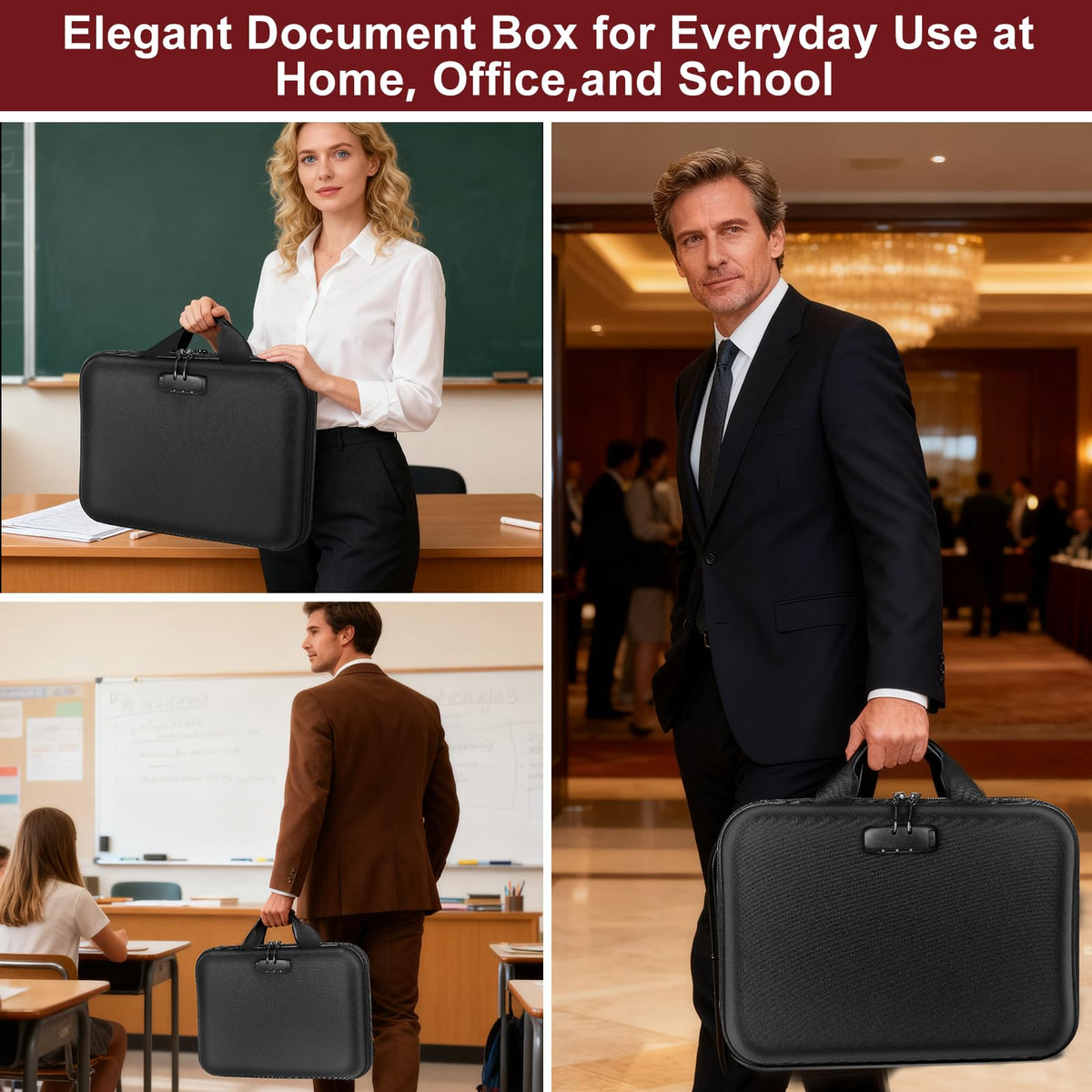HECHN Fireproof Document Organizer with Lock for Important Documents, File