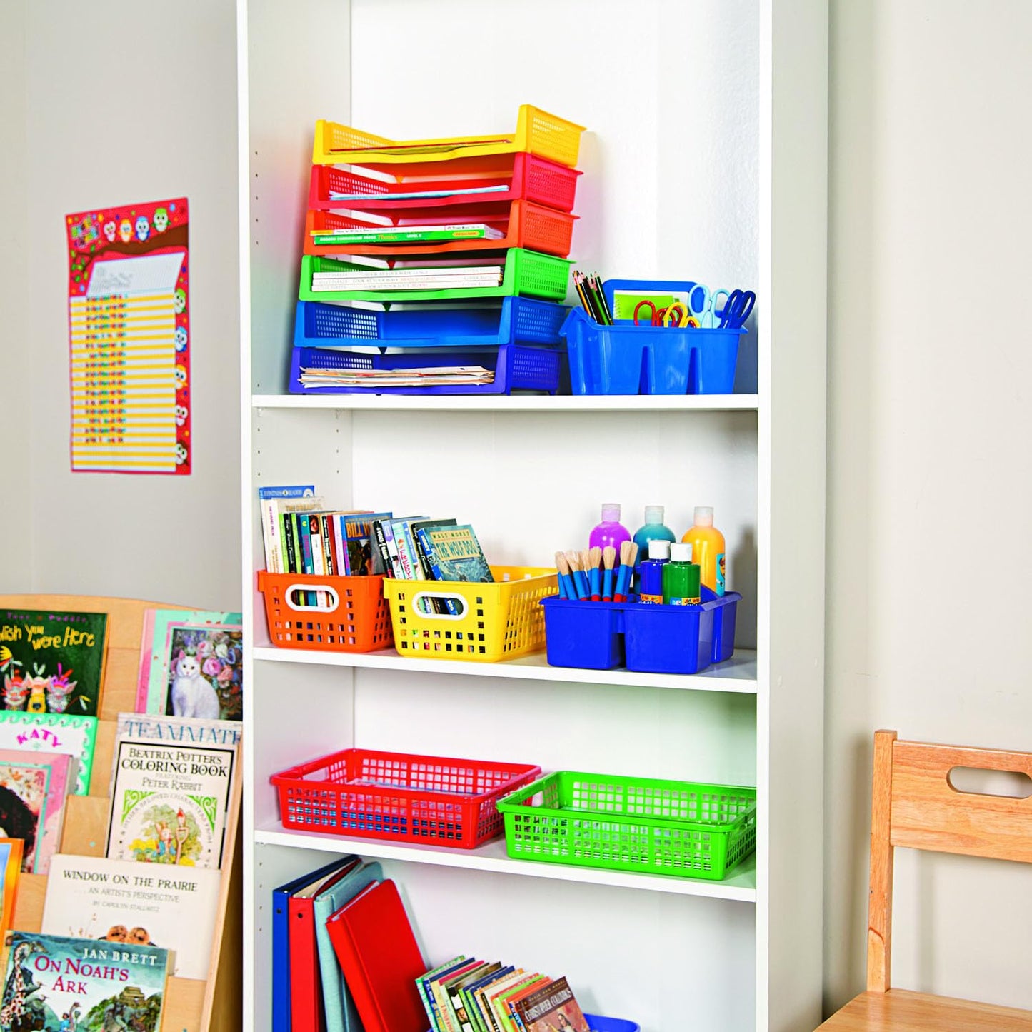 Fun Express Paper Organizer Stackable Plastic Trays 6 Pack