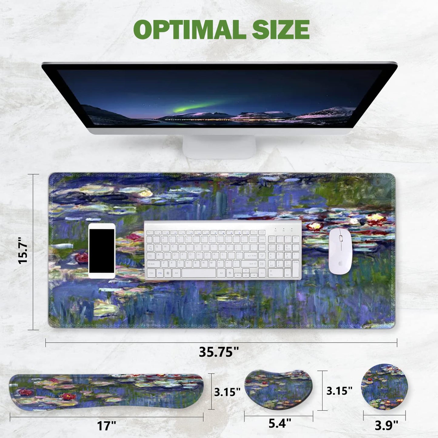 ToLuLu Extended Gaming Mouse Pad, Ergonomic Keyboard Mouse Wrist Rest Set