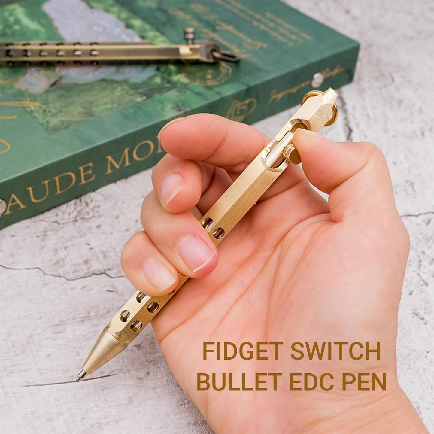 Origin-Joy 2 Pack Bolt Action Pen Set, Six Edge Solid Brass EDC Pocket Tactical Pen With 20