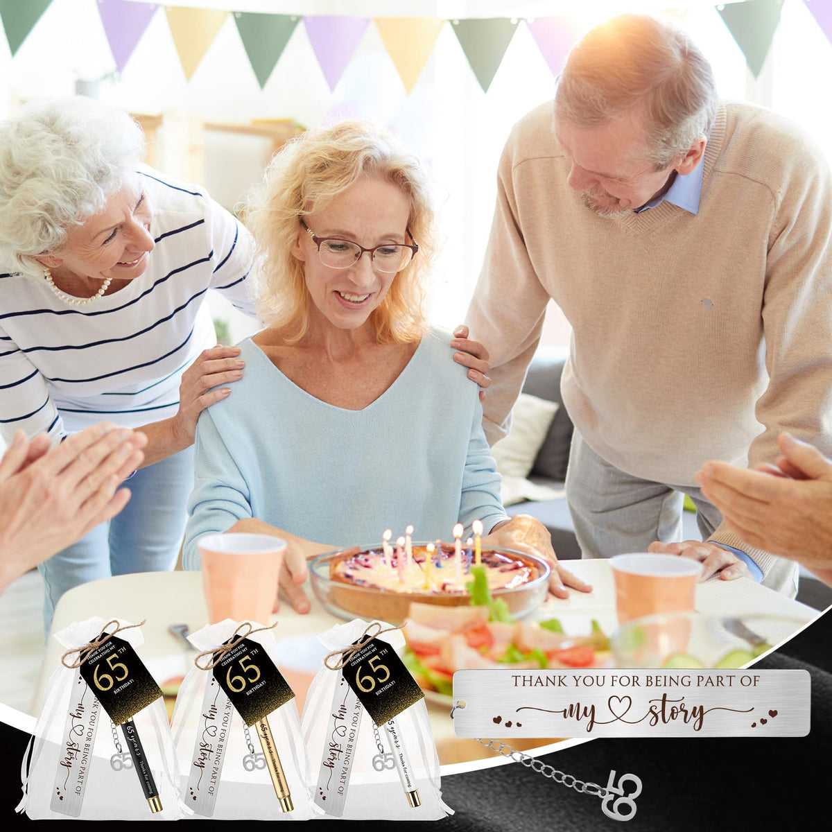 Sinload 25 Sets Birthday Favors for Guests 25 Thanks for Coming Ballpoint Pens 25 Metal Bookmarks
