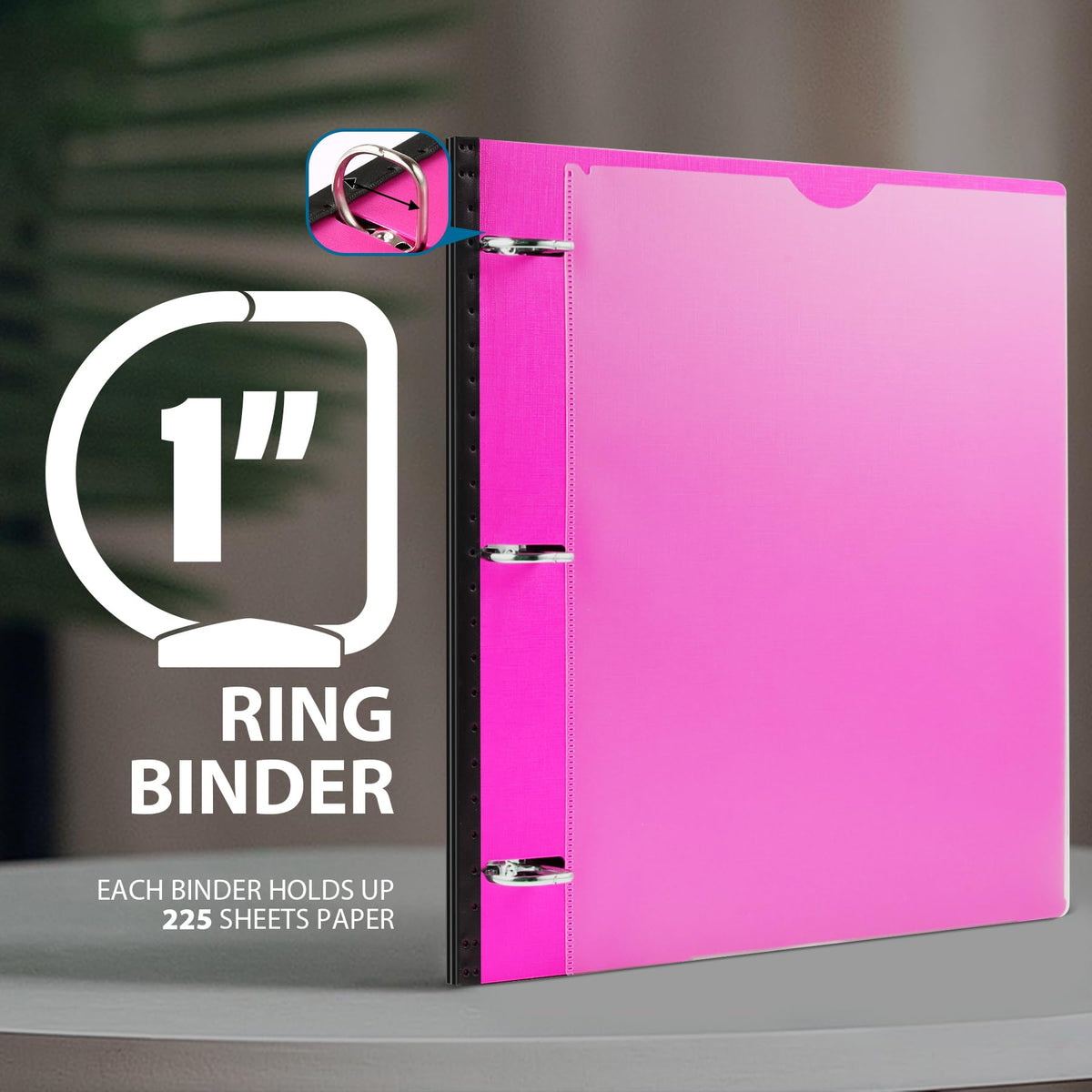 WOT I Telescoping 3 Ring Binder 1 Inch 12-Pack, Flexible Binder with Expandable Spine, Customized