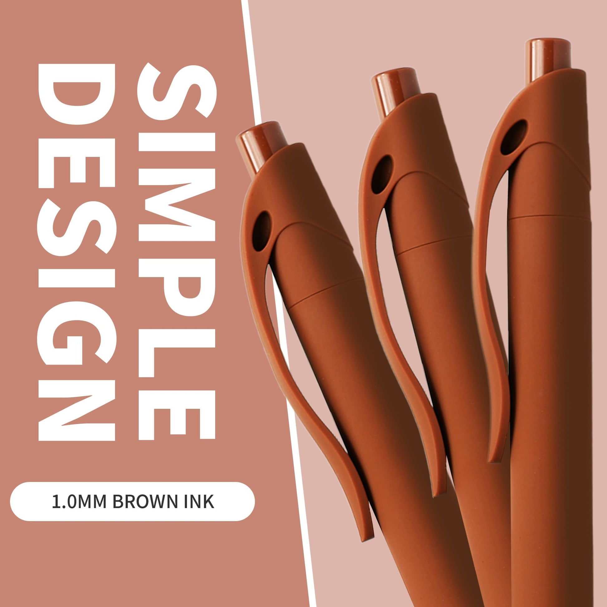 deegtran Pens Bulk, 50 Pack No Bleed Brown Click Pen, Wholesale Retractable Ballpoint Pens, Pens