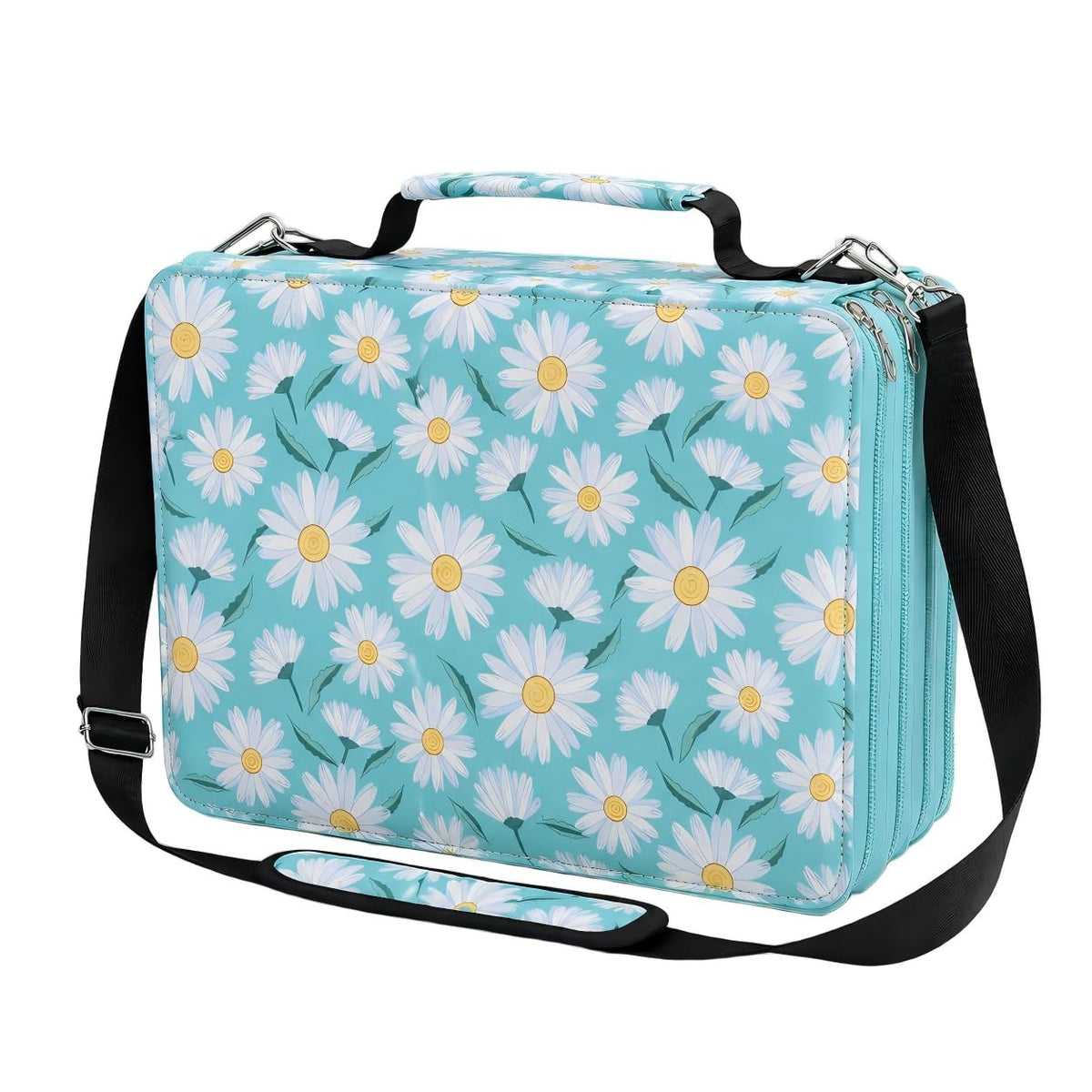 Lbxgap 224-Slot Marker Organizer Bag, 4-Layer Case with Strap