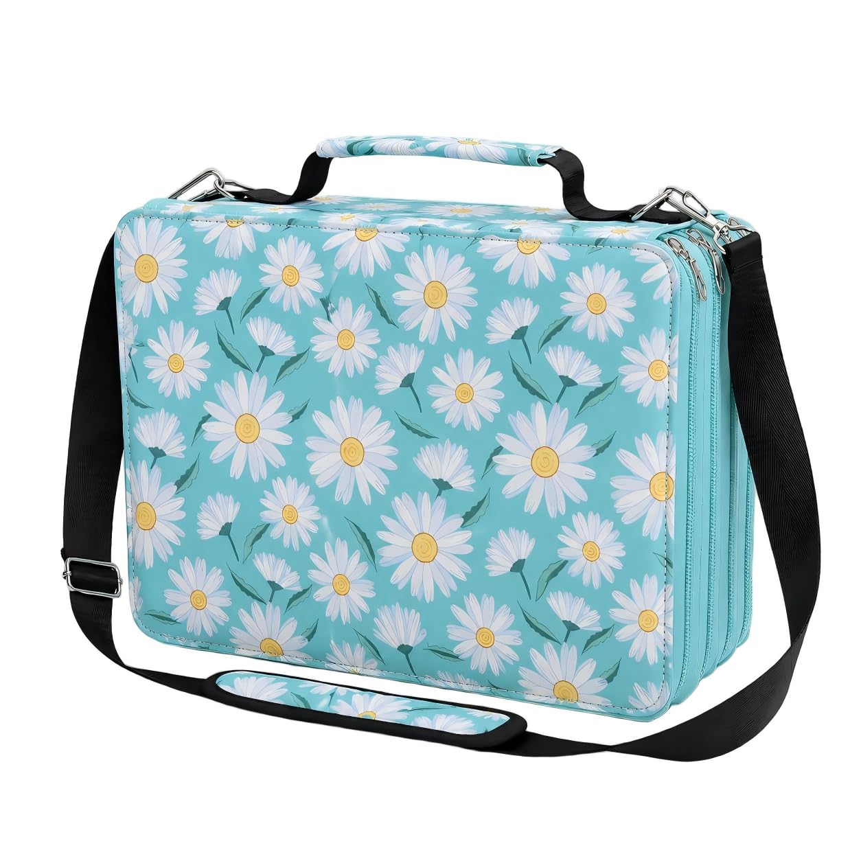 Lbxgap 224-Slot Marker Organizer Bag, 4-Layer Case with Strap