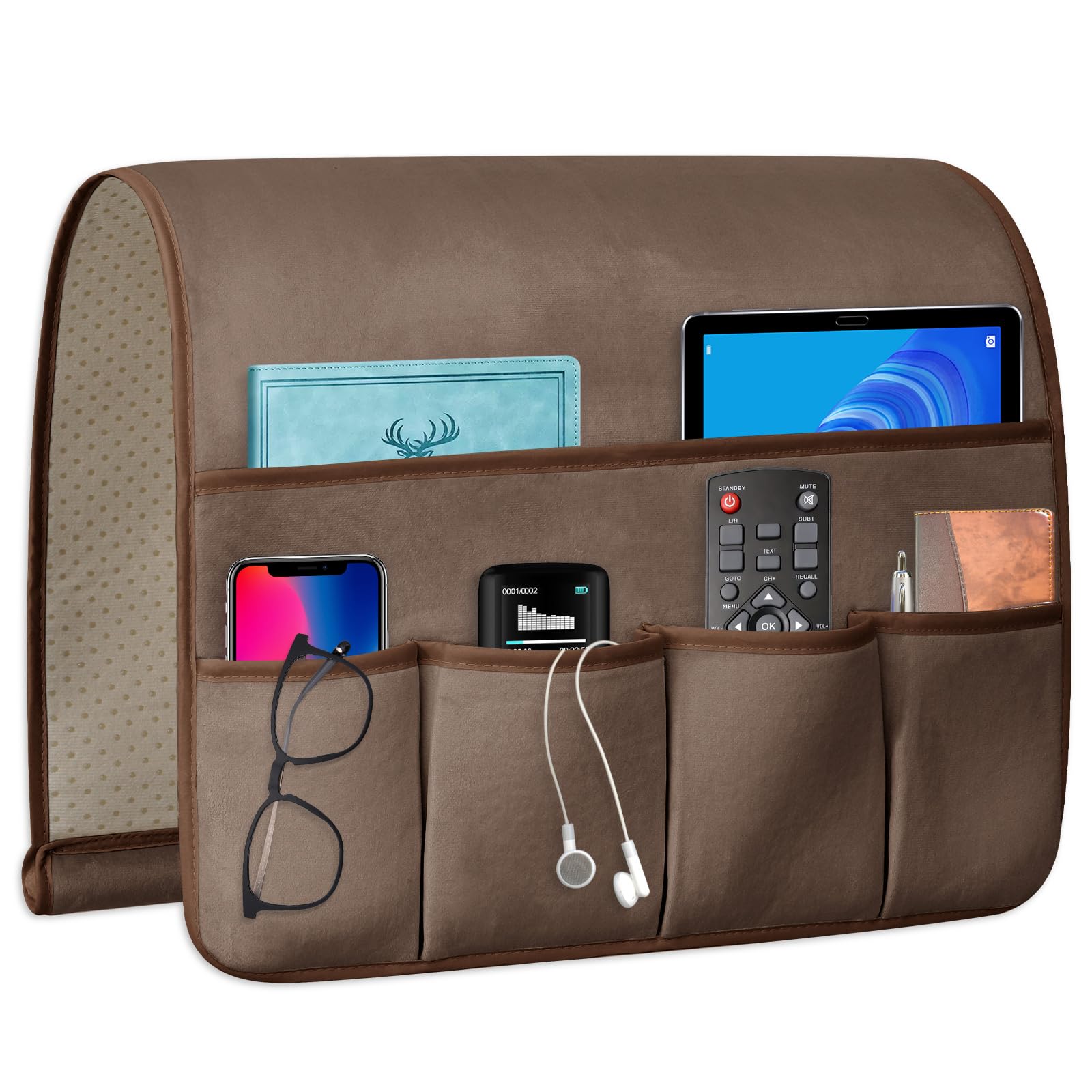 Remote Control Holder for Armchair Caddy, Remote Holder with 5 Pockets
