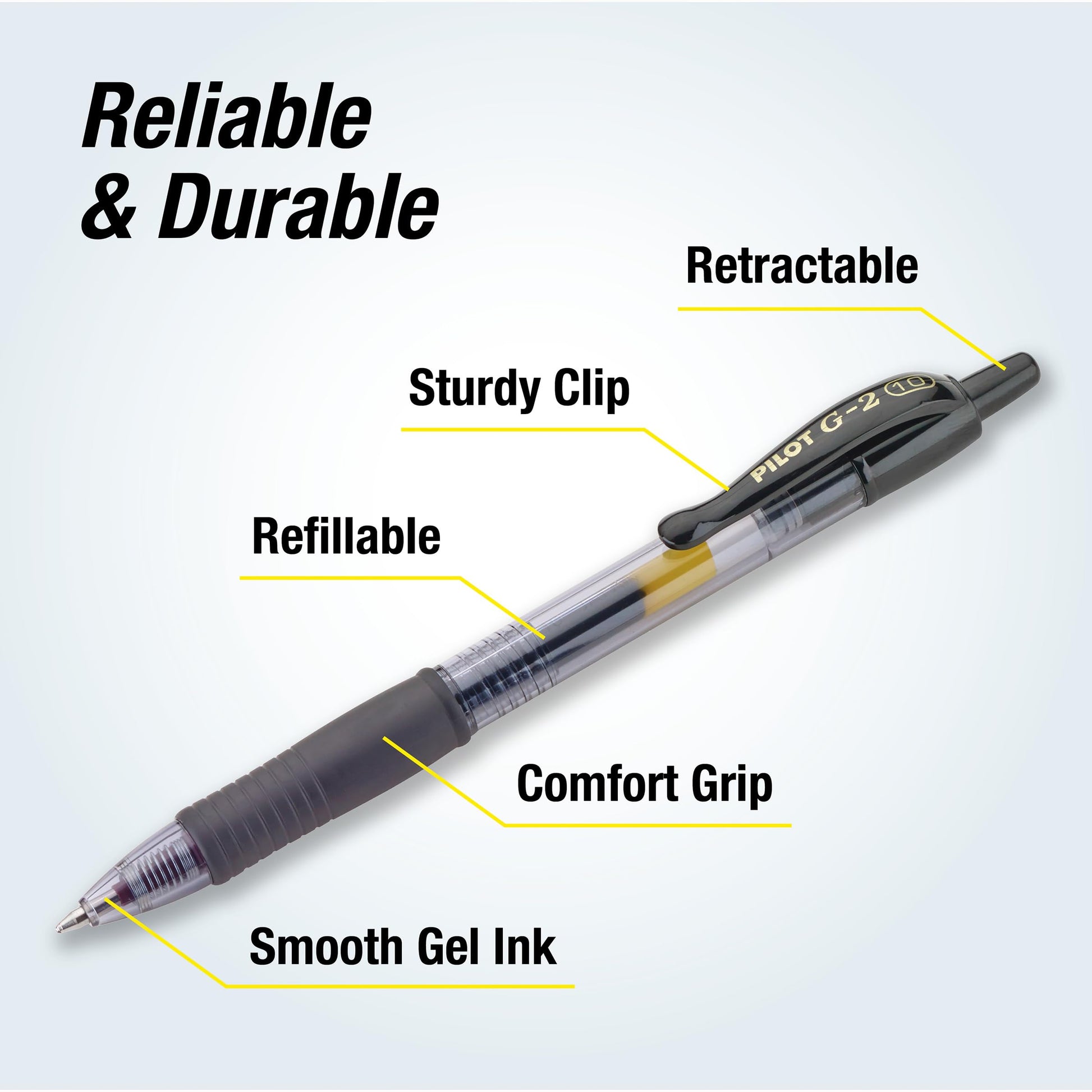 PILOT G2 Premium Gel Pens, Bold Point 1.0mm, Black Ink, 8-Pack