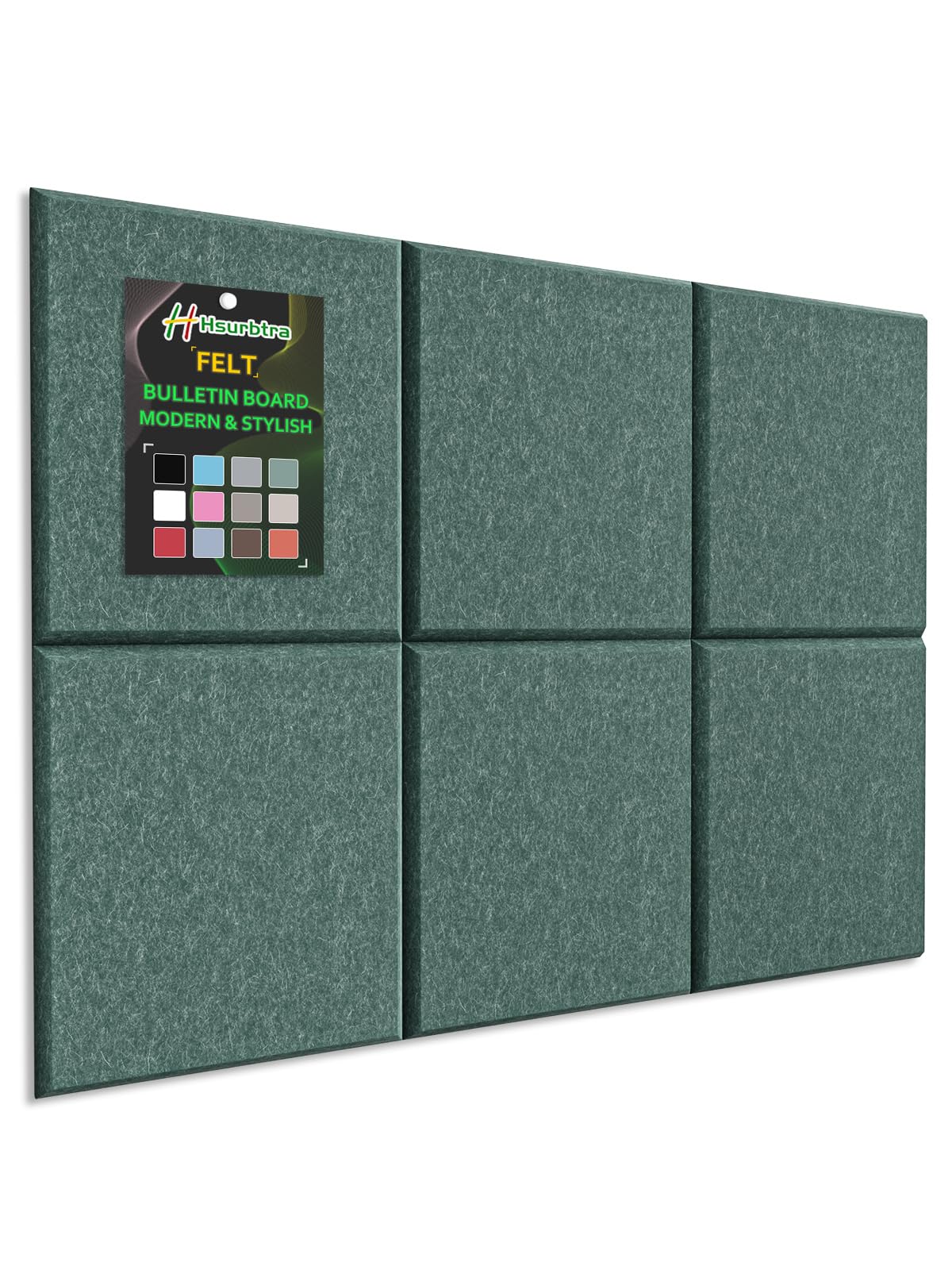 Hsurbtra Cork Board for Wall 24 x 18 Inch, 6 Pack Felt Bulletin Notice Board with Pushpins for