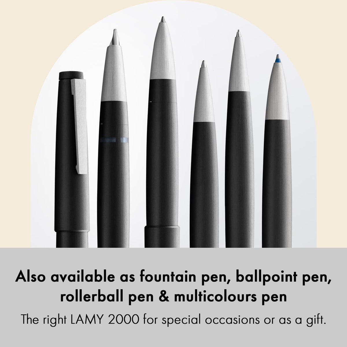 Lamy 2000 black - elegant mechanical pencil in a satin-finish fibreglass casing - perfectly