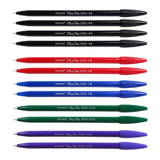 Monami Plus 3000 Office Sign Pen Felt Tip Water Based Ink Color Pen Complete