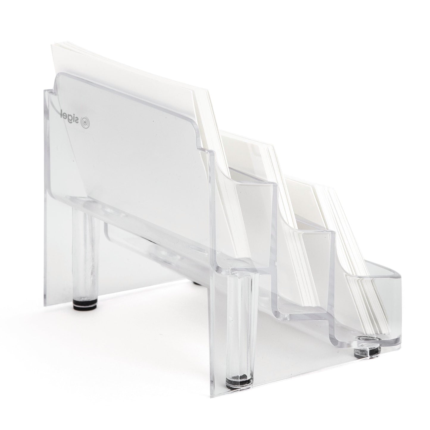 Sigel VA130 Business Card Display Stand, Clear, for up to 210 Cards (max. 3.7 x 3.35 inches)