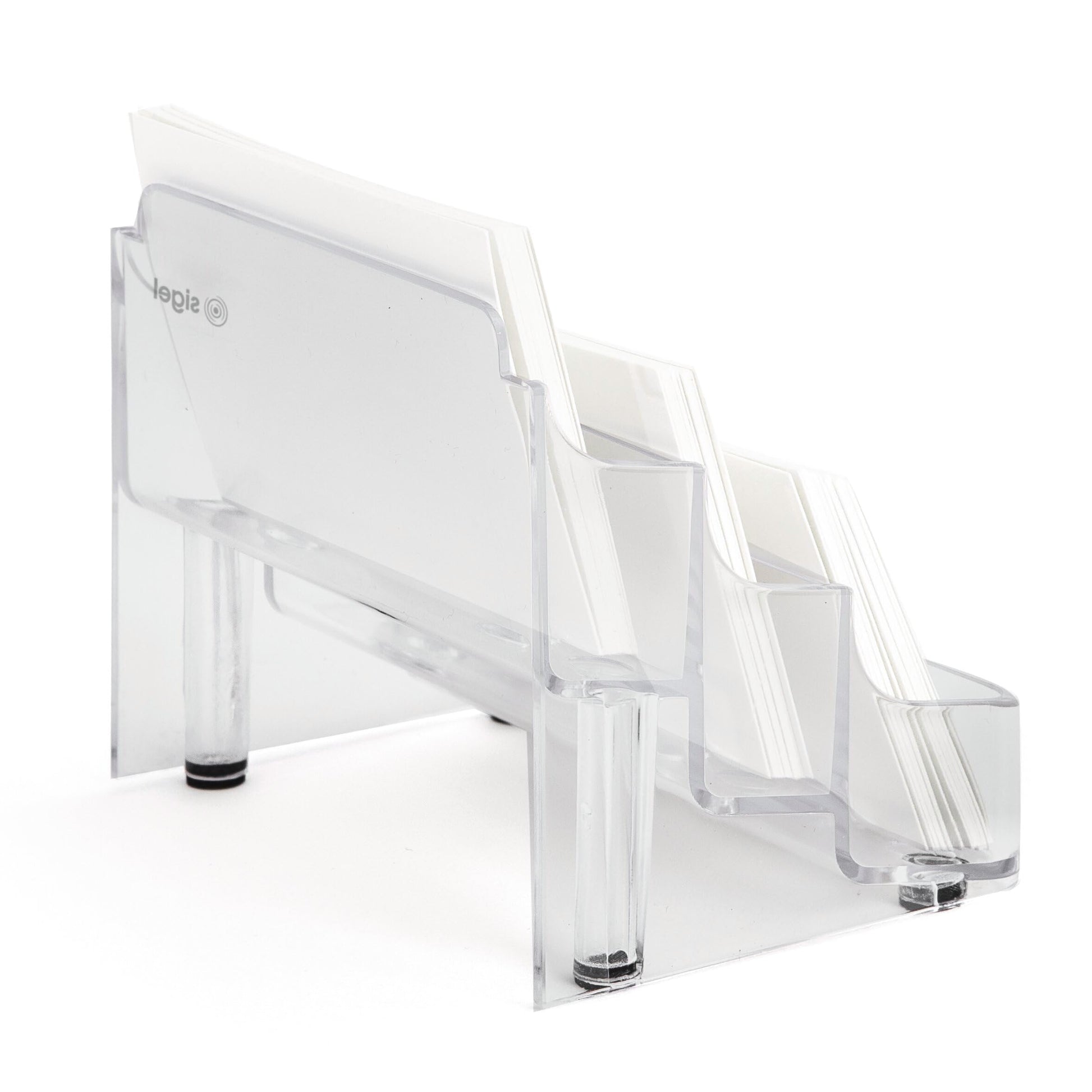 Sigel VA130 Business Card Display Stand, Clear, for up to 210 Cards (max. 3.7 x 3.35 inches)