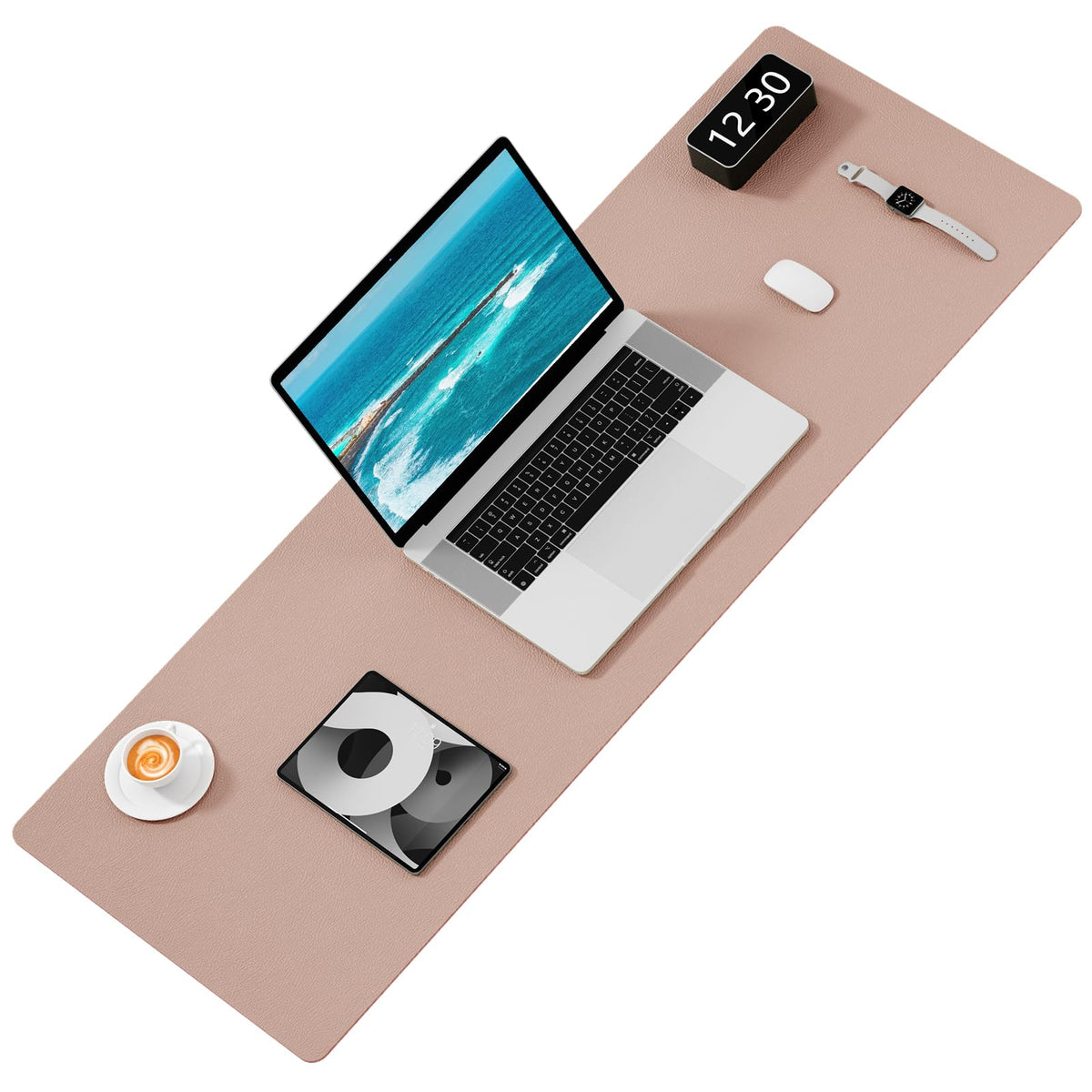 Hsurbtra Desk Pad, 48" x 17" PU Leather Desk Mat, XXXL Extended Mouse Pad, Waterproof Desktop