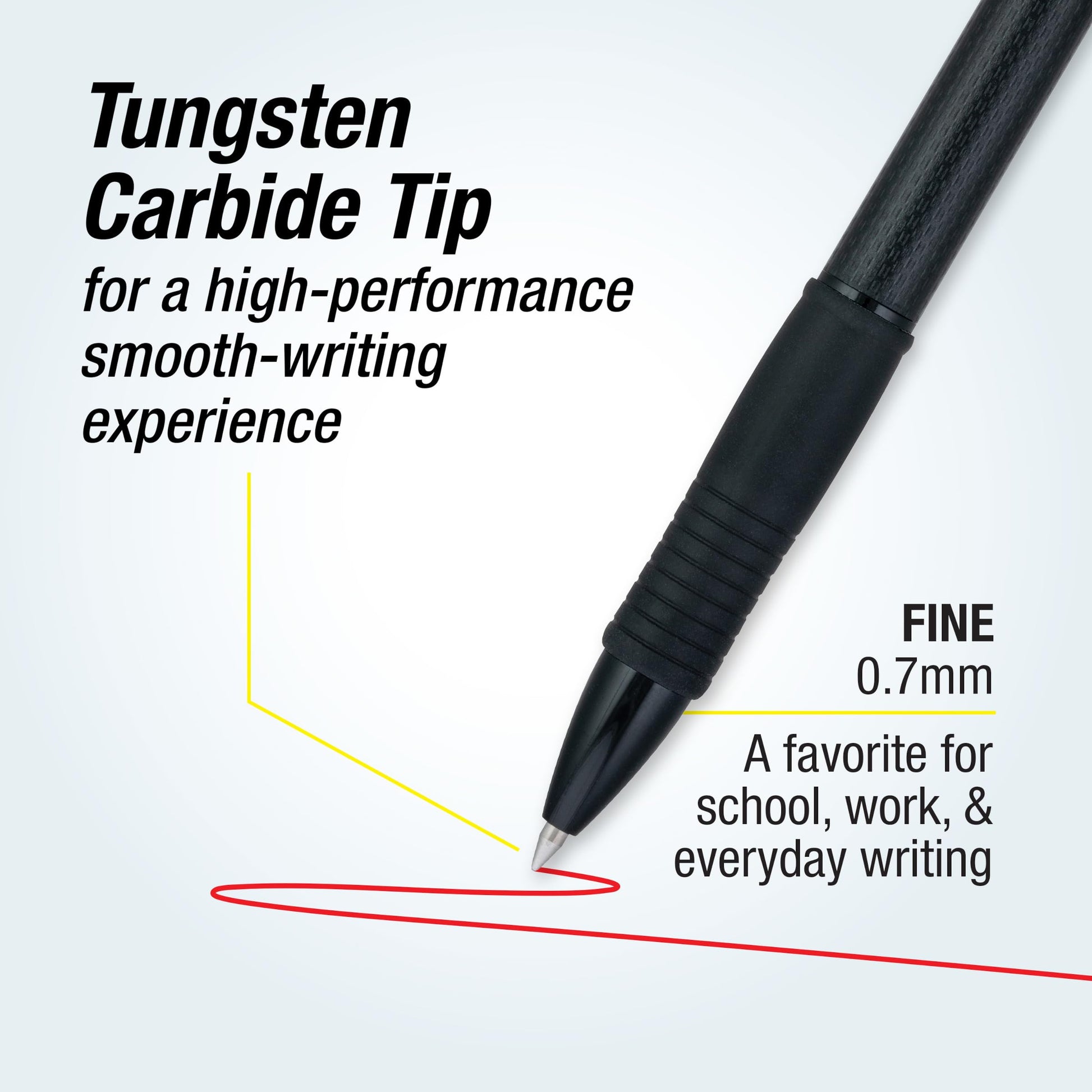 PILOT G2 Edge Red Gel Roller Pens, Fine Point 0.7 mm, 12Pk