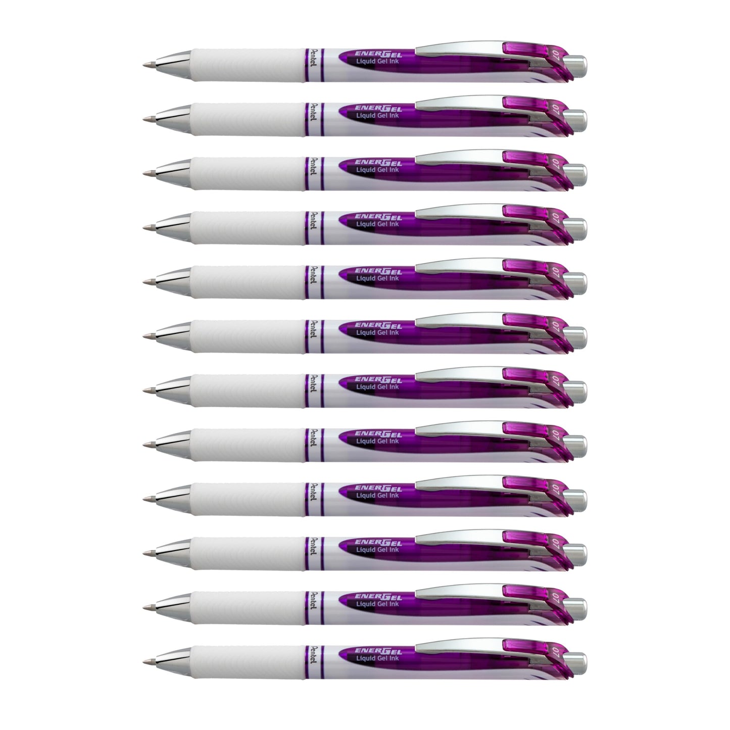 Pentel EnerGel Pearl Deluxe RTX Retractable Liquid Gel Pen, (0.7mm), Accent, Violet Ink, Box of 12