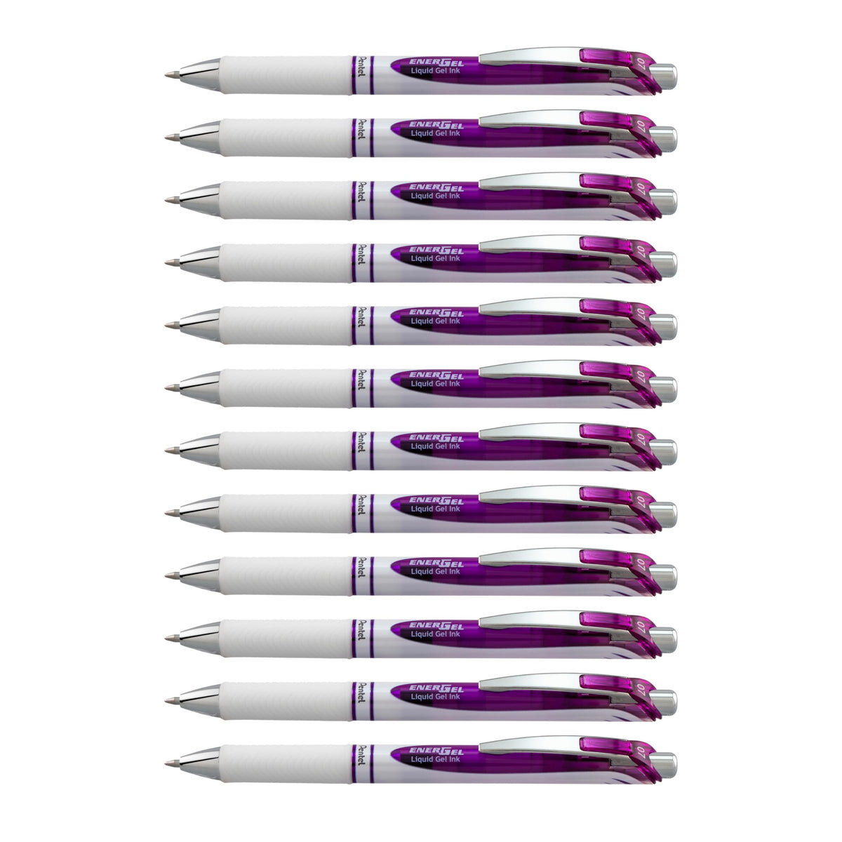 Pentel EnerGel Pearl Deluxe RTX Retractable Liquid Gel Pen, (0.7mm), Accent, Violet Ink, Box of 12