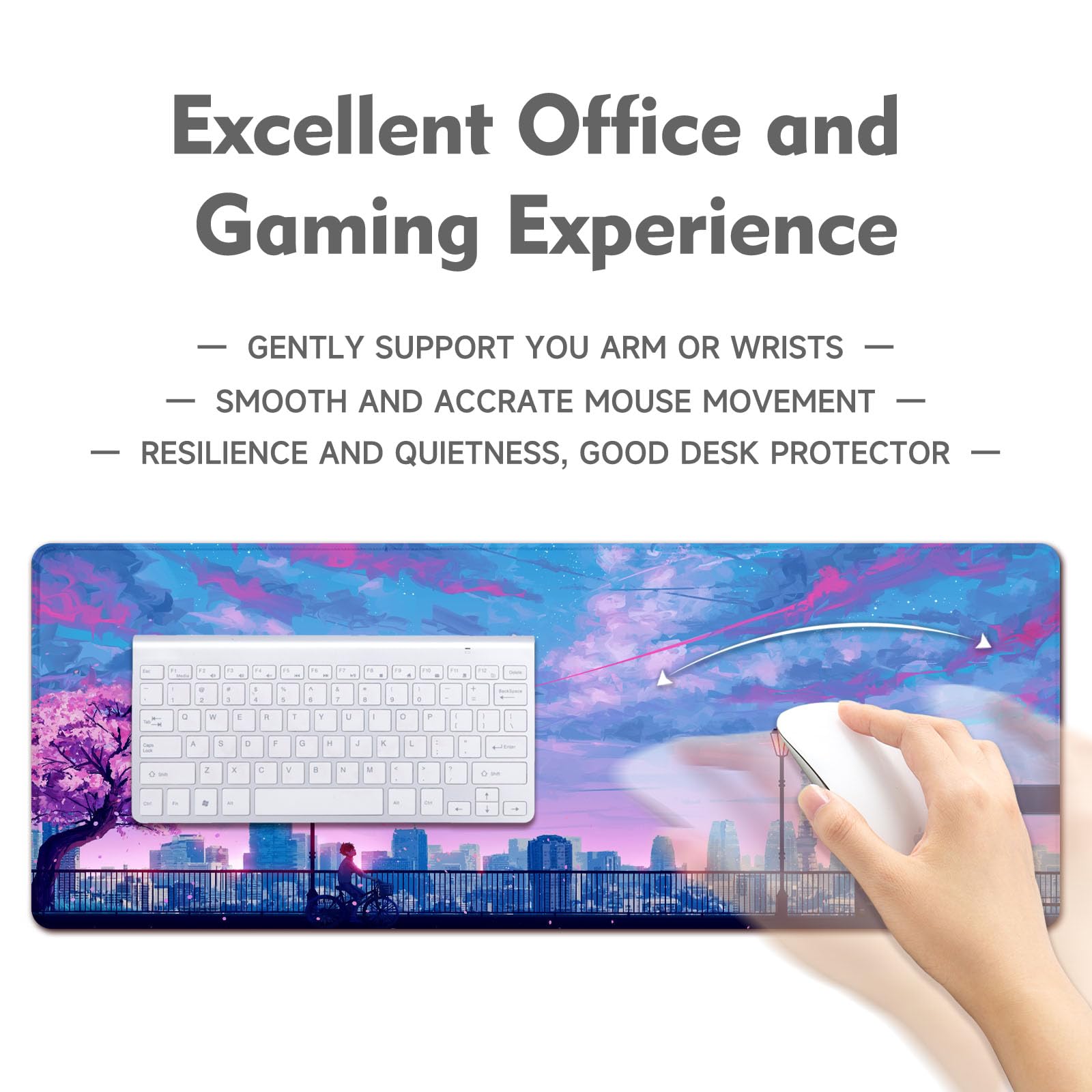 Desk Mat Mouse Pad Gaming Desk Pad XL Large Mouse Mat Office Decor Accessories (Pink C)