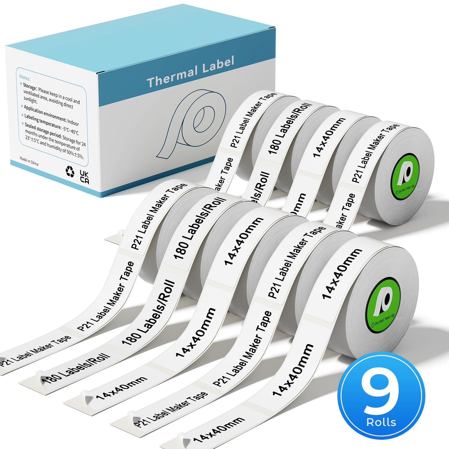 9 Rolls Compatible with Nelko P21,NDYIN N12,ORGSTA S001 Label Maker Tape