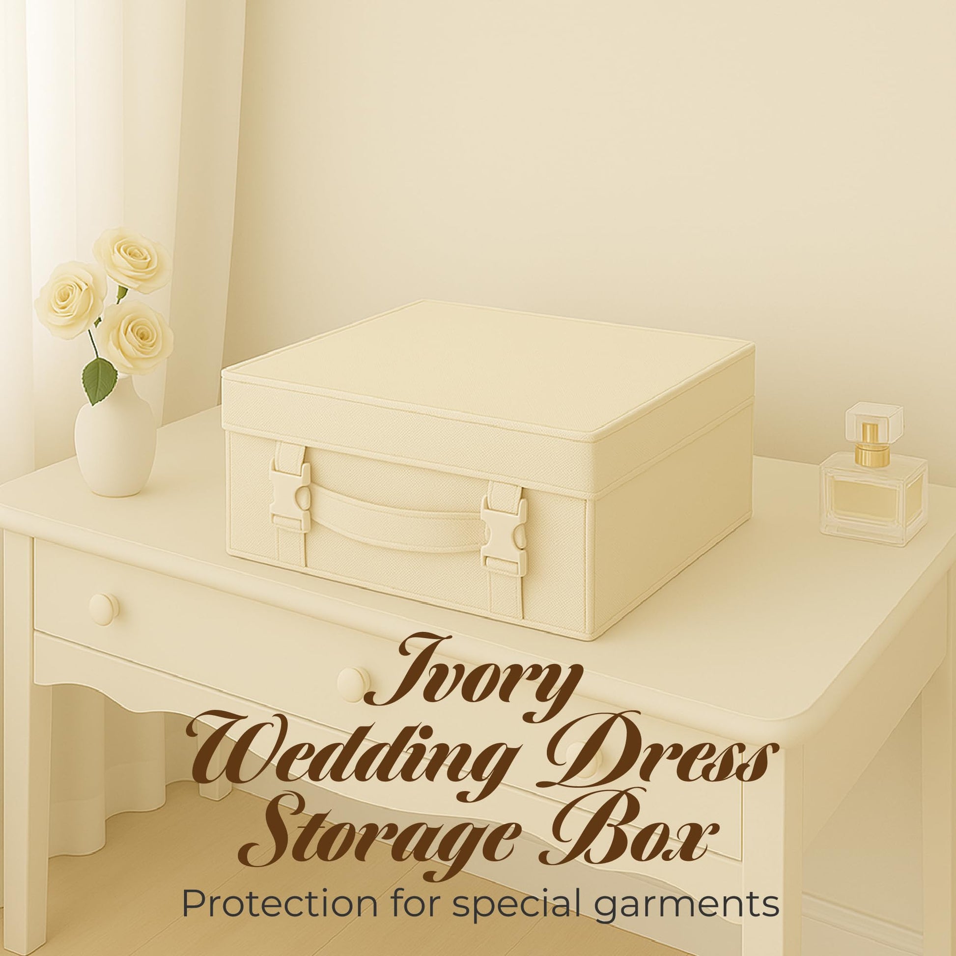 Hangerworld Small Ivory Wedding Dress Bridal Gown pH Neutral Space Saving Storage Travel Box with