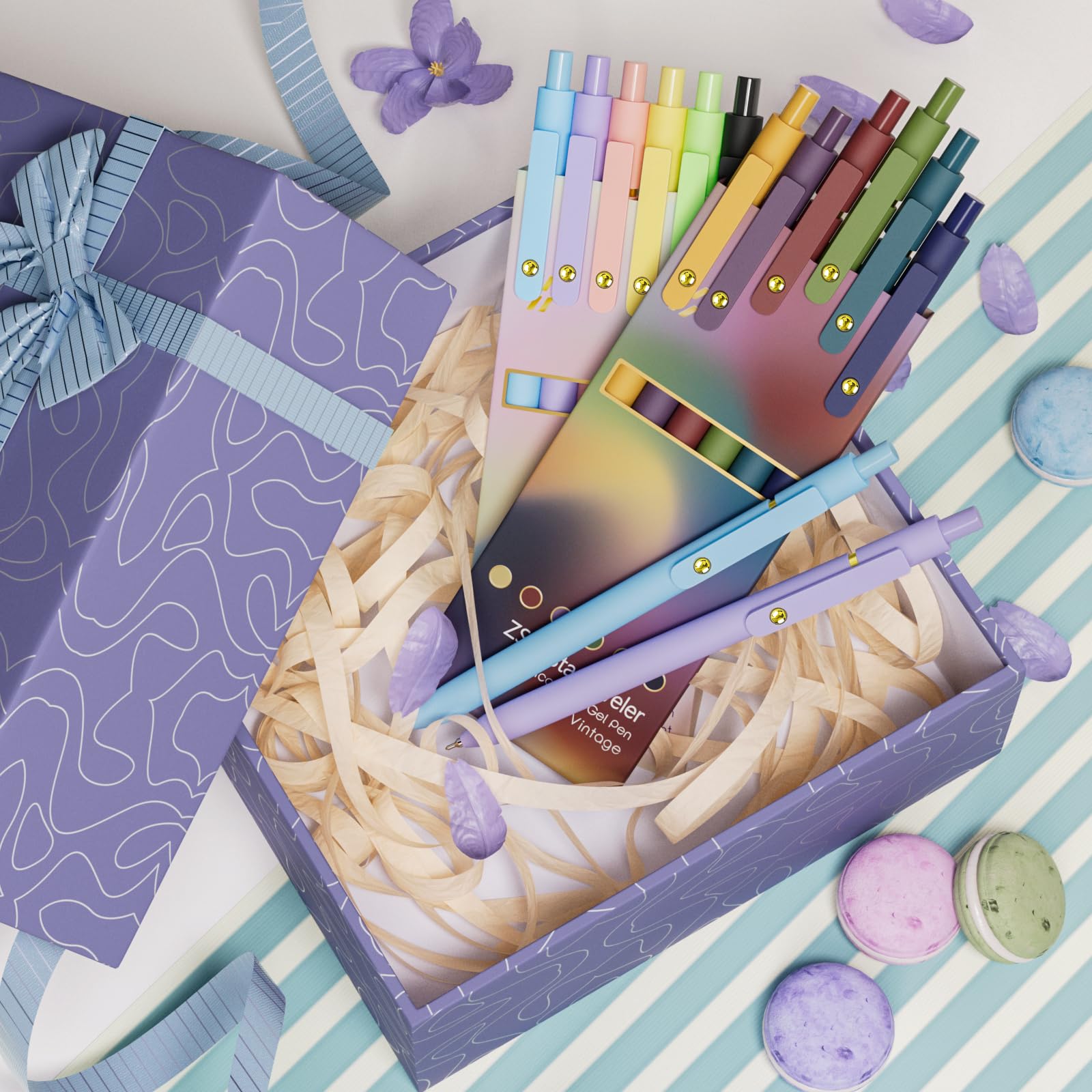 YOXMJDB 12 Pcs Color Pens for Journaling 0.5mm Fine Point Colored Gel Ink Pen, Smooth Writing