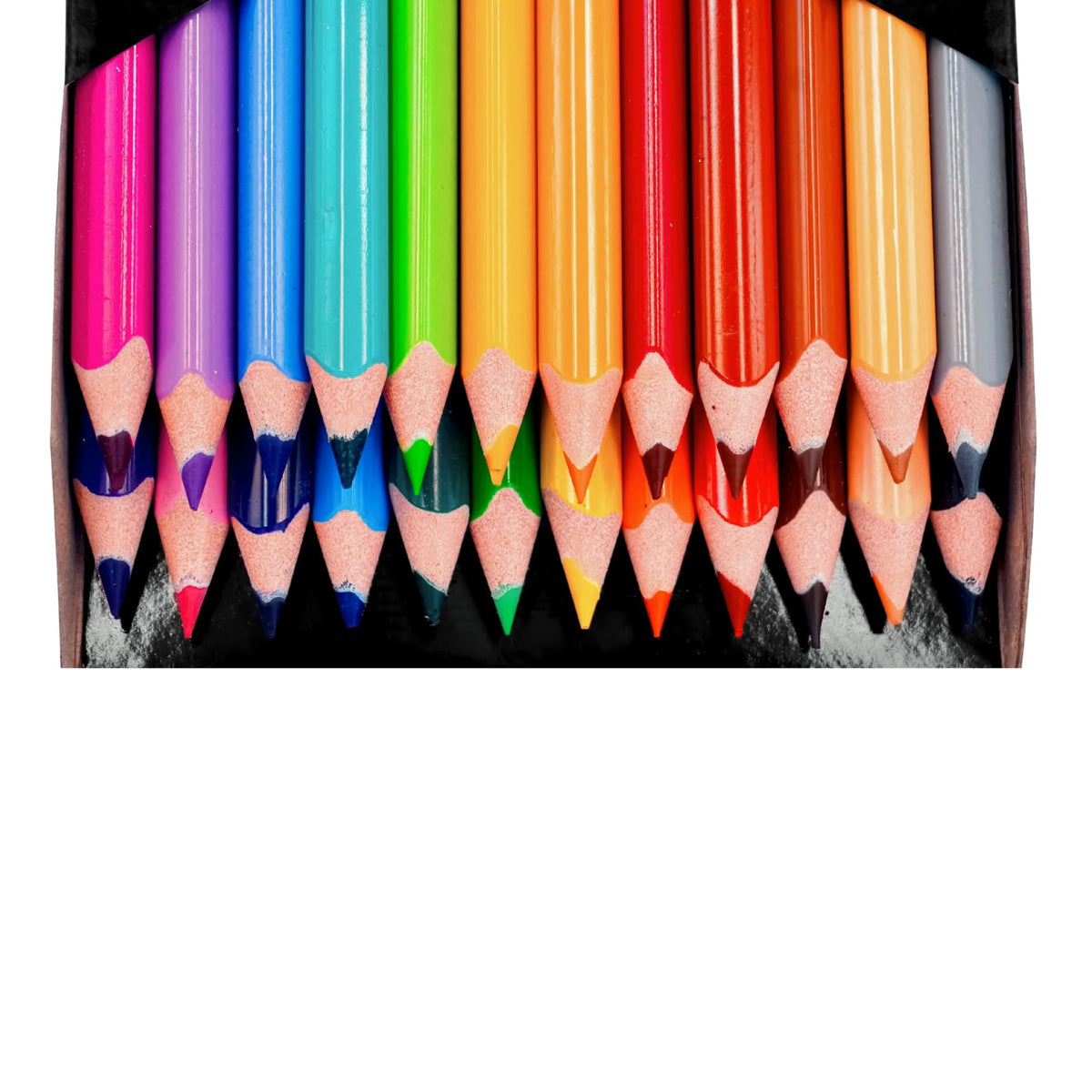 BACO JUMBO Triangular Coloured Pencils Tip 33 mm Rainbow 24 Pieces