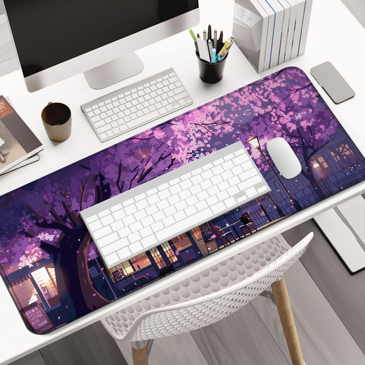 AYKDTFN Coffee Shop Large Mouse Pad & Desk Mat for Gaming, Office & Home