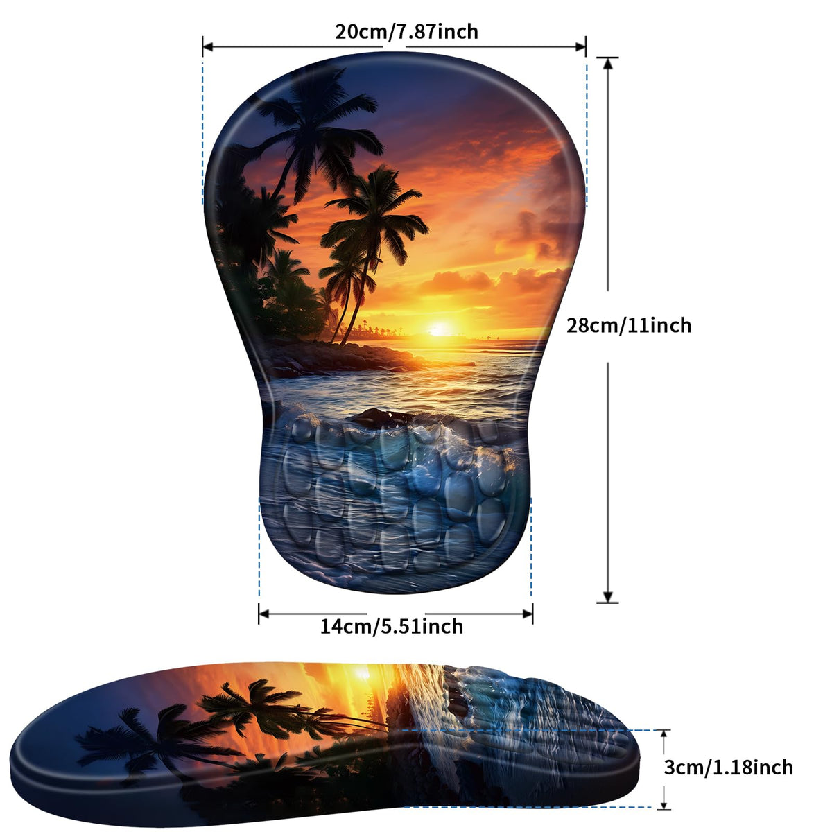 YIWEI Ergonomic Mouse Pad with Wrist Rest for Carpal Tunnel Pain Relief