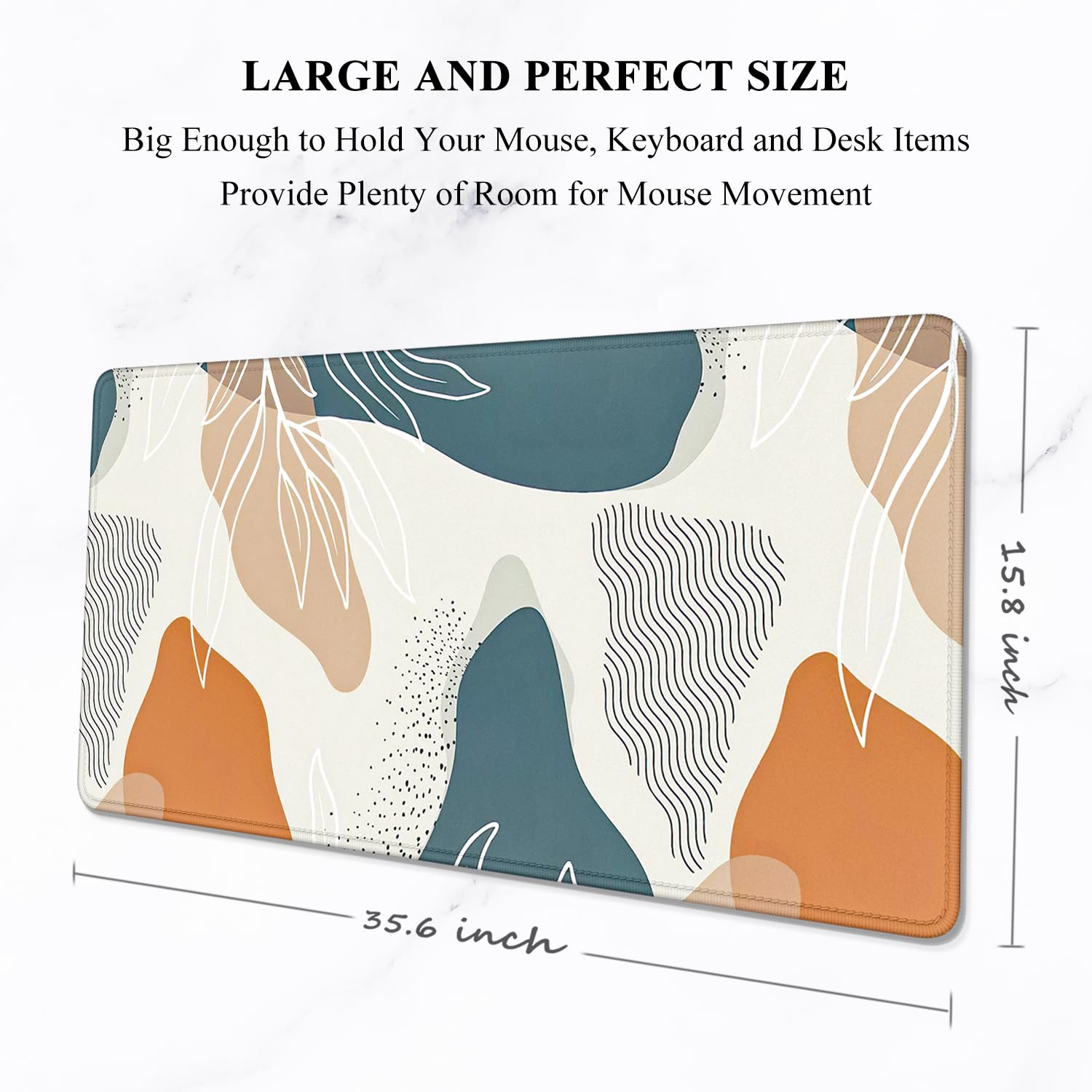 Auhoahsil Large Mouse Pad, XXL Desk Pad, Extened 35" x 15", Non-Slip Rubber Base, Stitched Edges